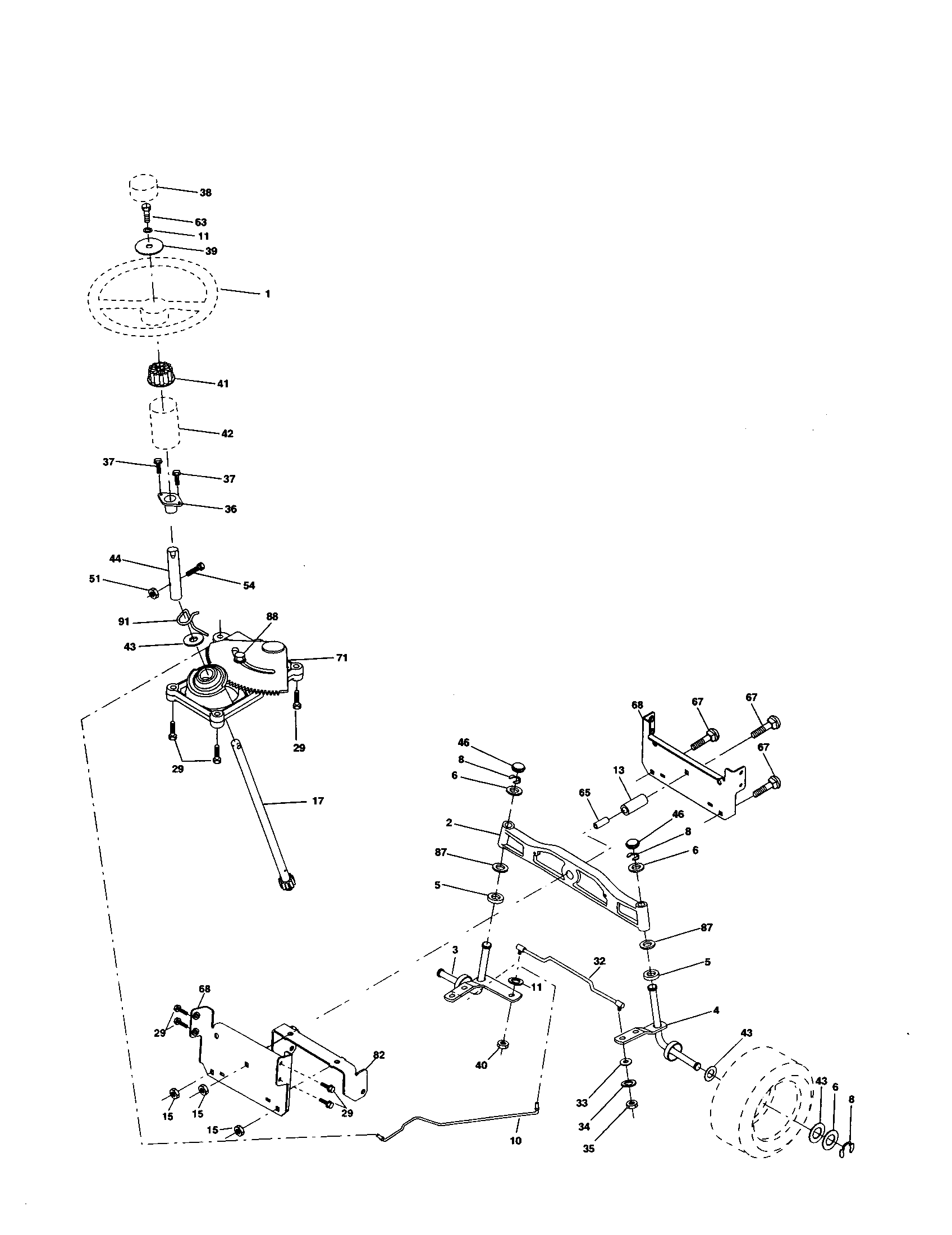 Craftsman 917253870 steering assembly diagram