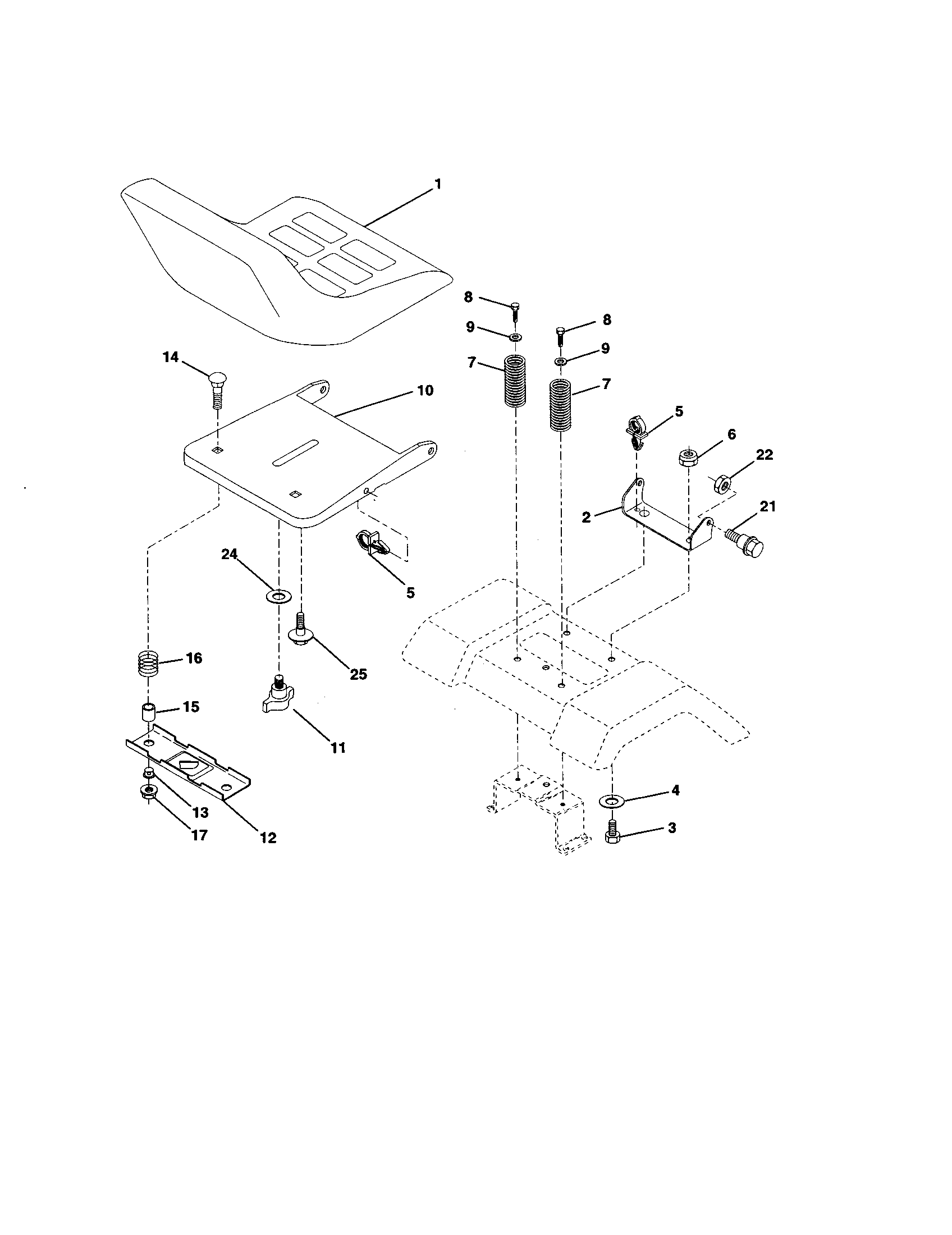 Craftsman 917253870 seat assembly diagram