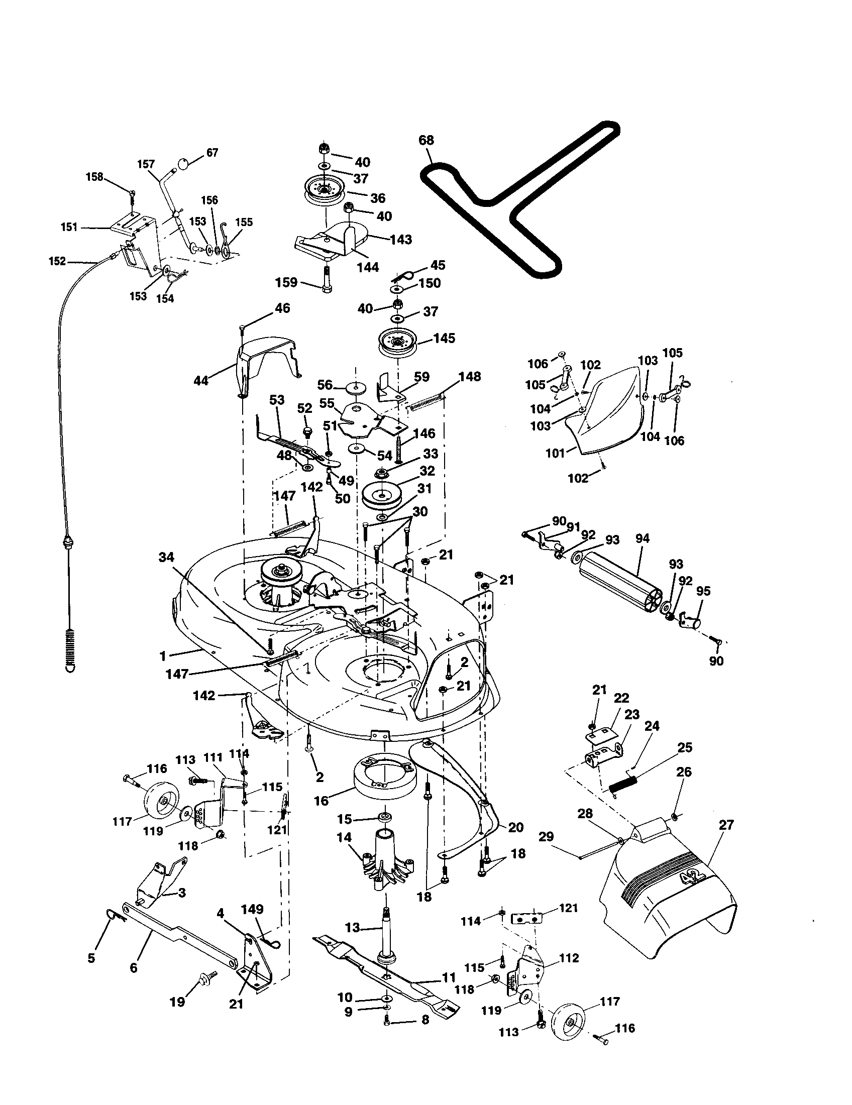 Craftsman 917253870 mower deck diagram