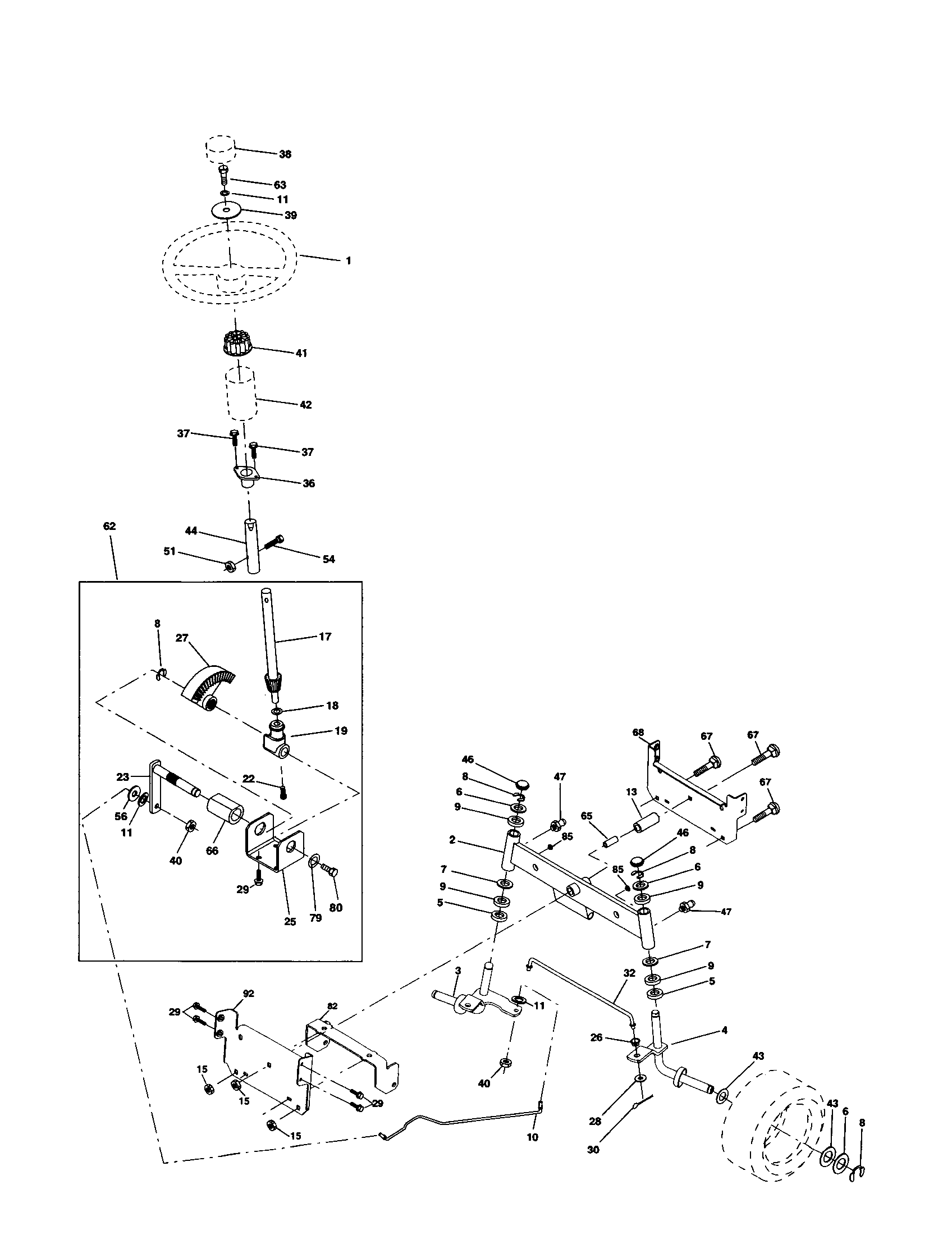 Craftsman 917253850 steering assembly diagram