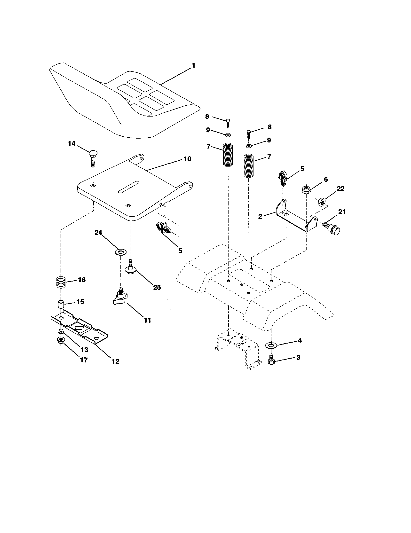 Craftsman 917253850 seat assembly diagram