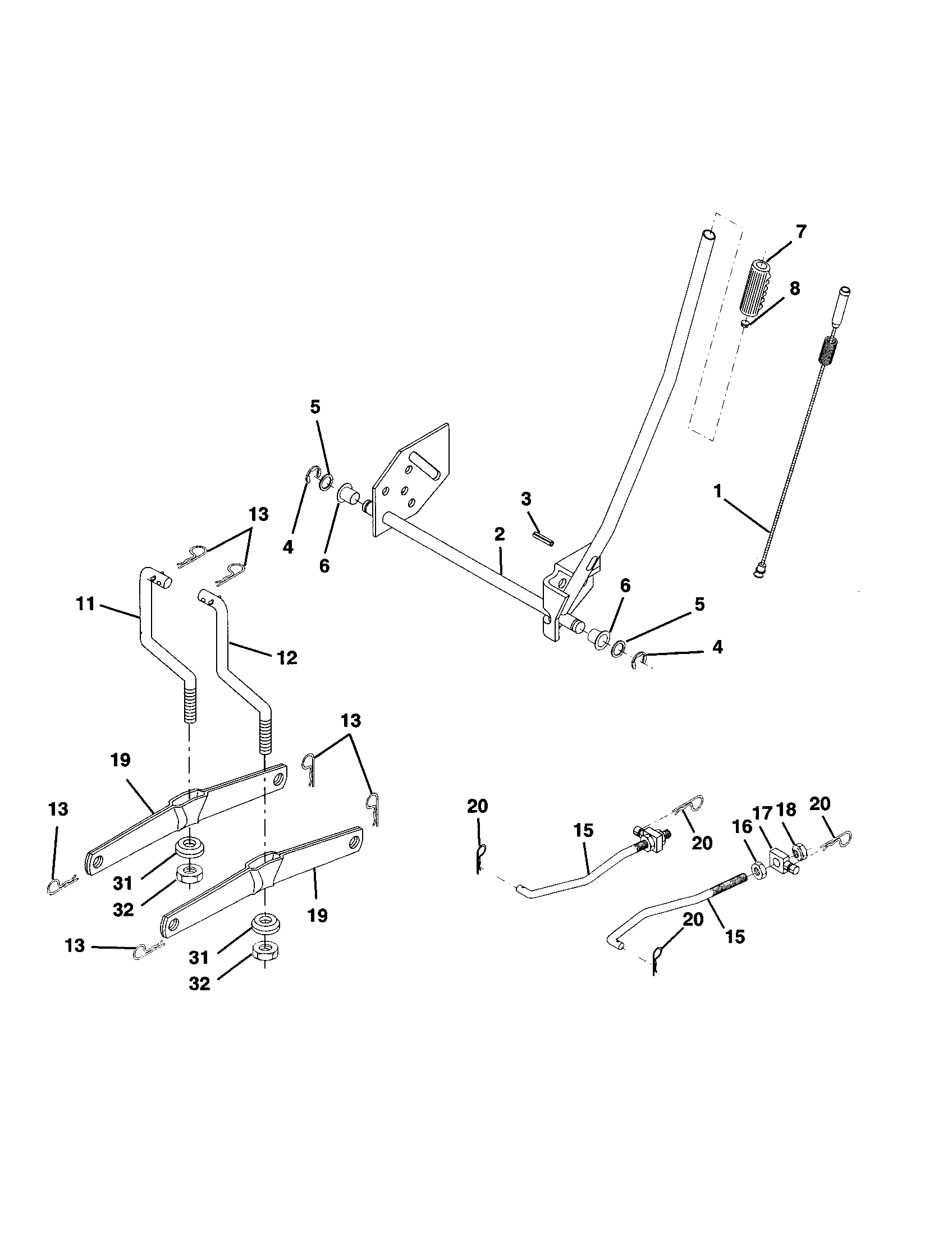 Craftsman 917253850 mower lift diagram