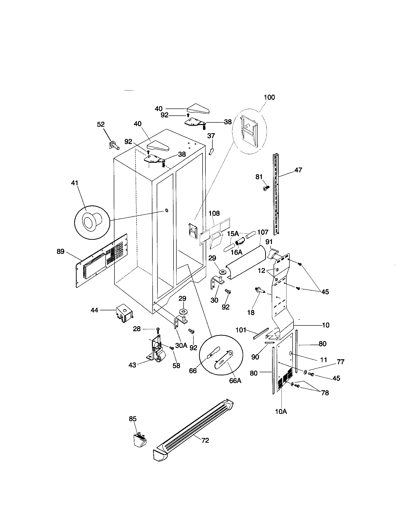 Kenmore 25350683002 cabinet diagram