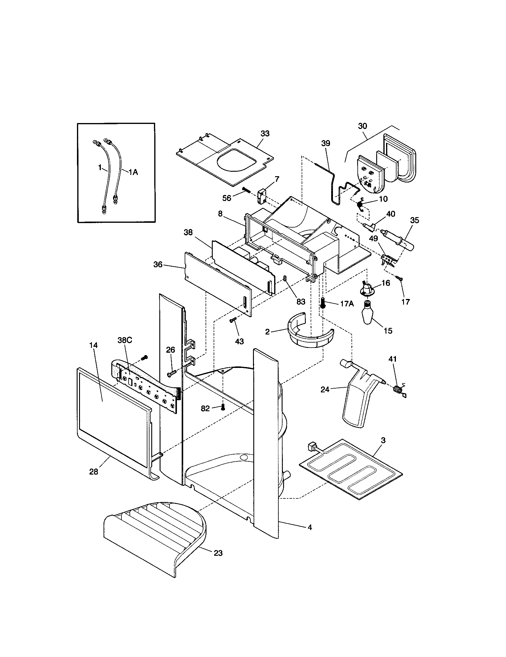 Kenmore 25350683002 ice dispenser diagram