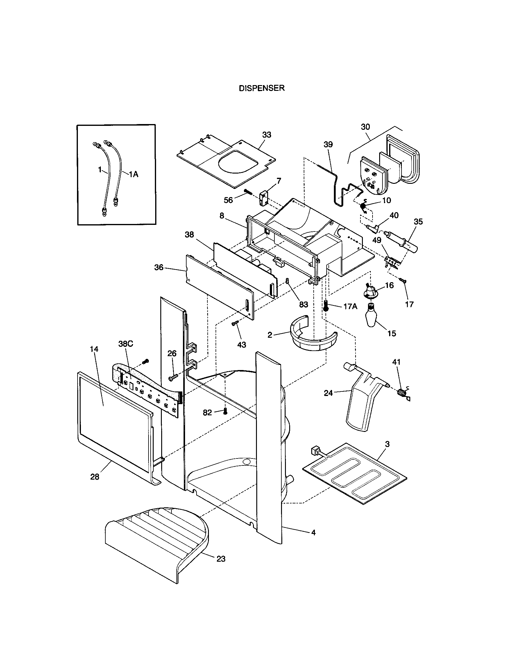 Kenmore 25359689995 dispenser diagram