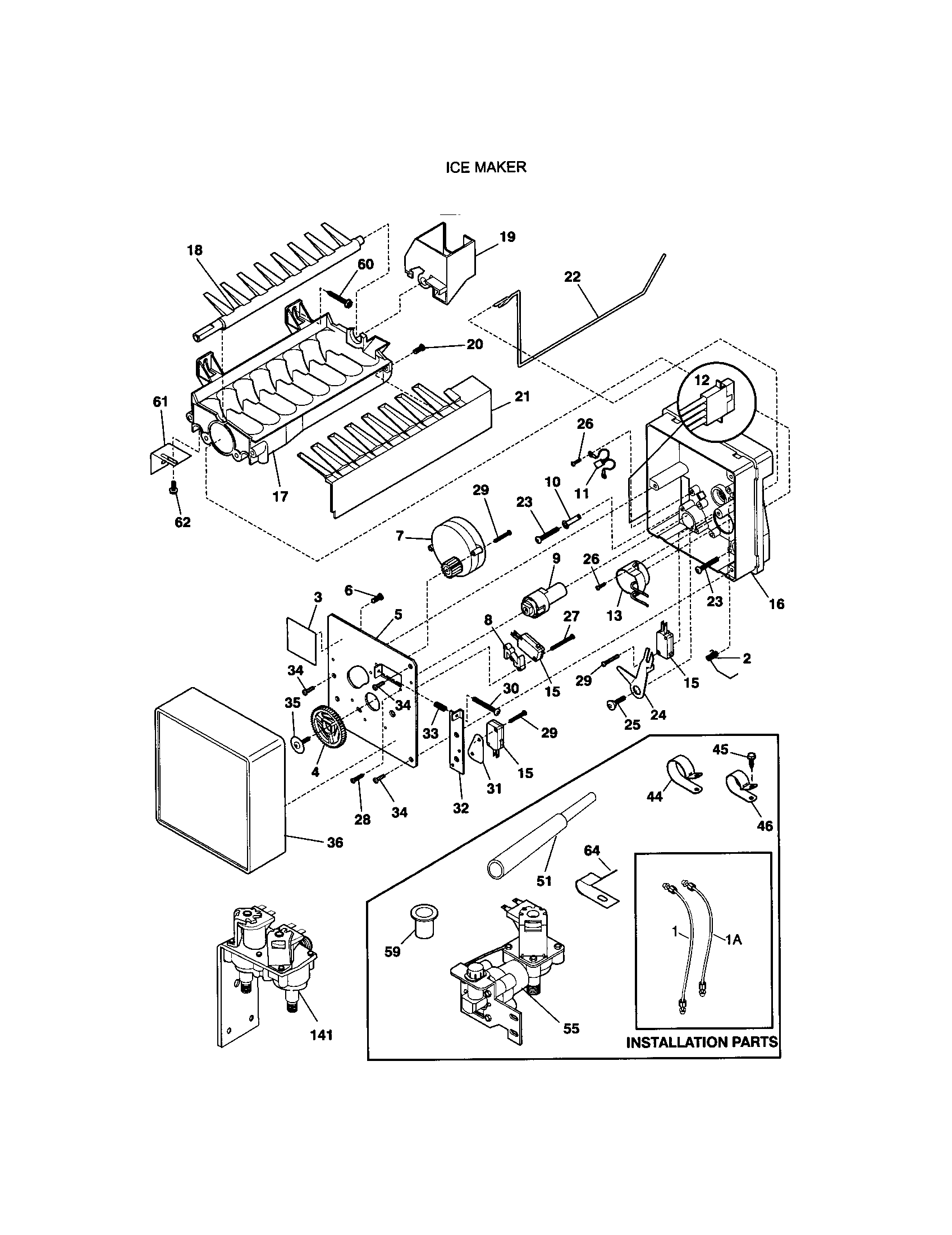 Kenmore 25359689995 ice maker diagram