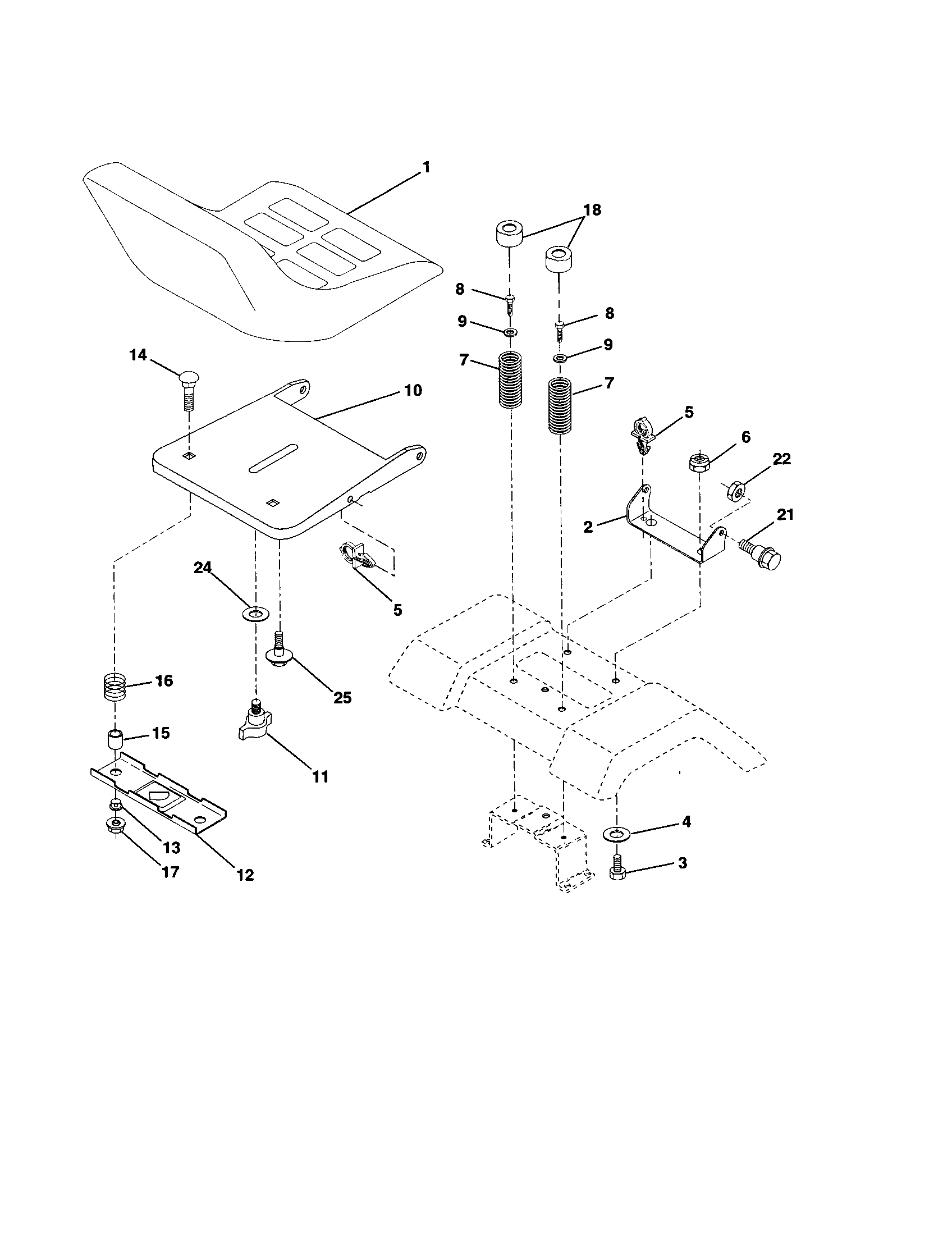 Craftsman 917251120 seat assembly diagram