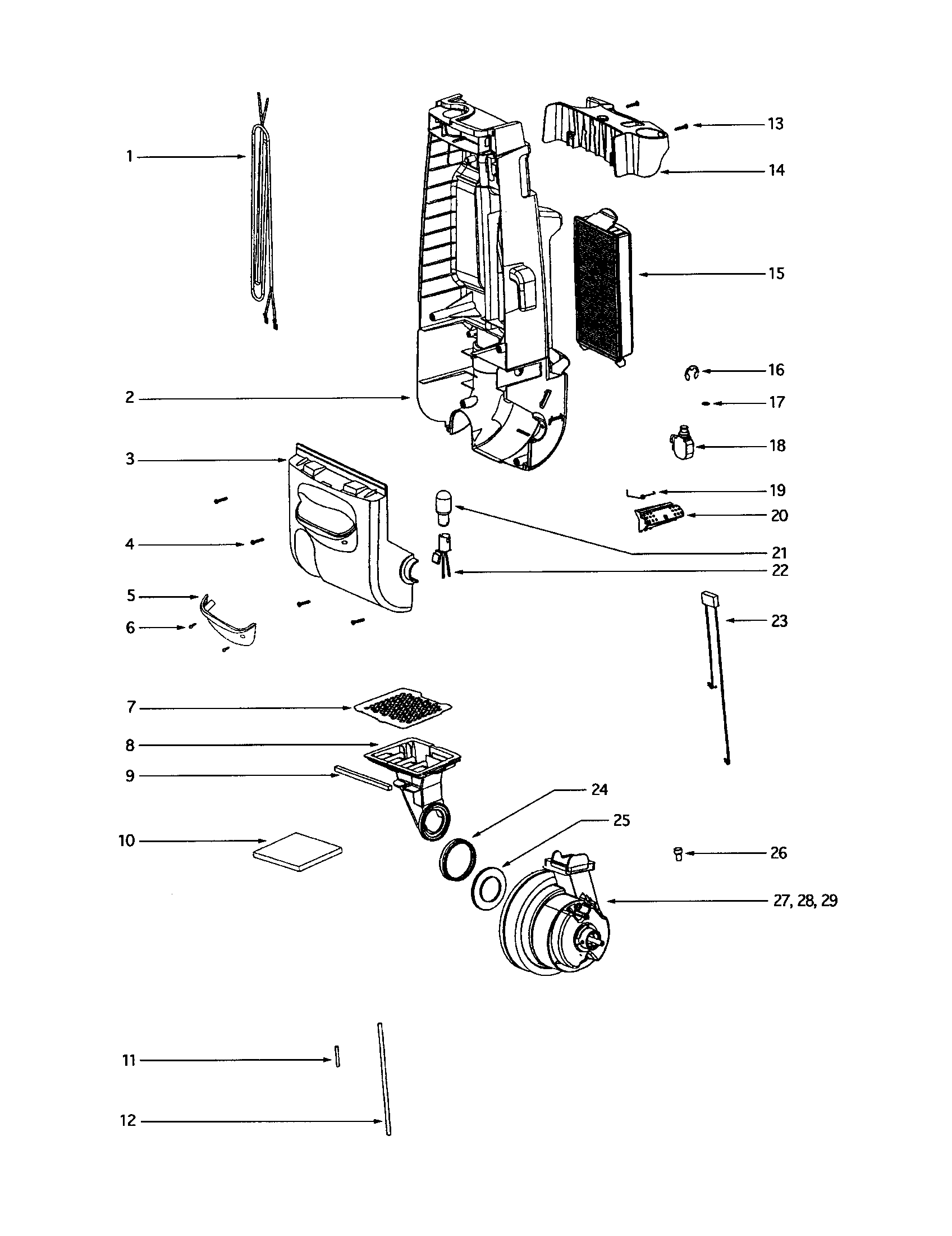 Eureka 4674AT motor cover diagram