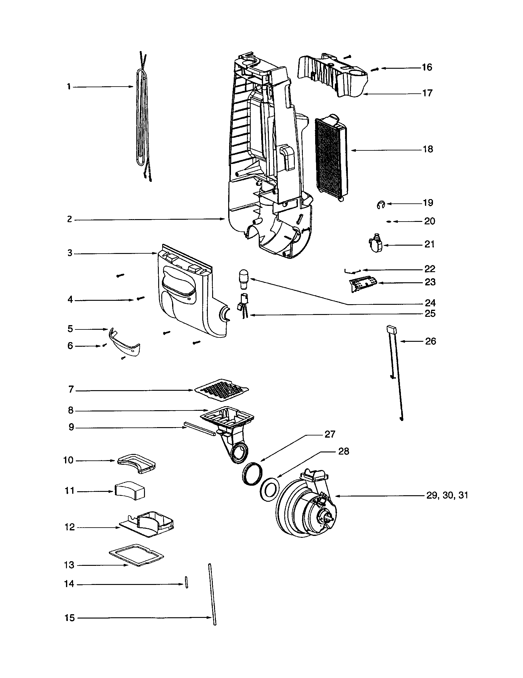 Eureka 4484AT motor cover diagram