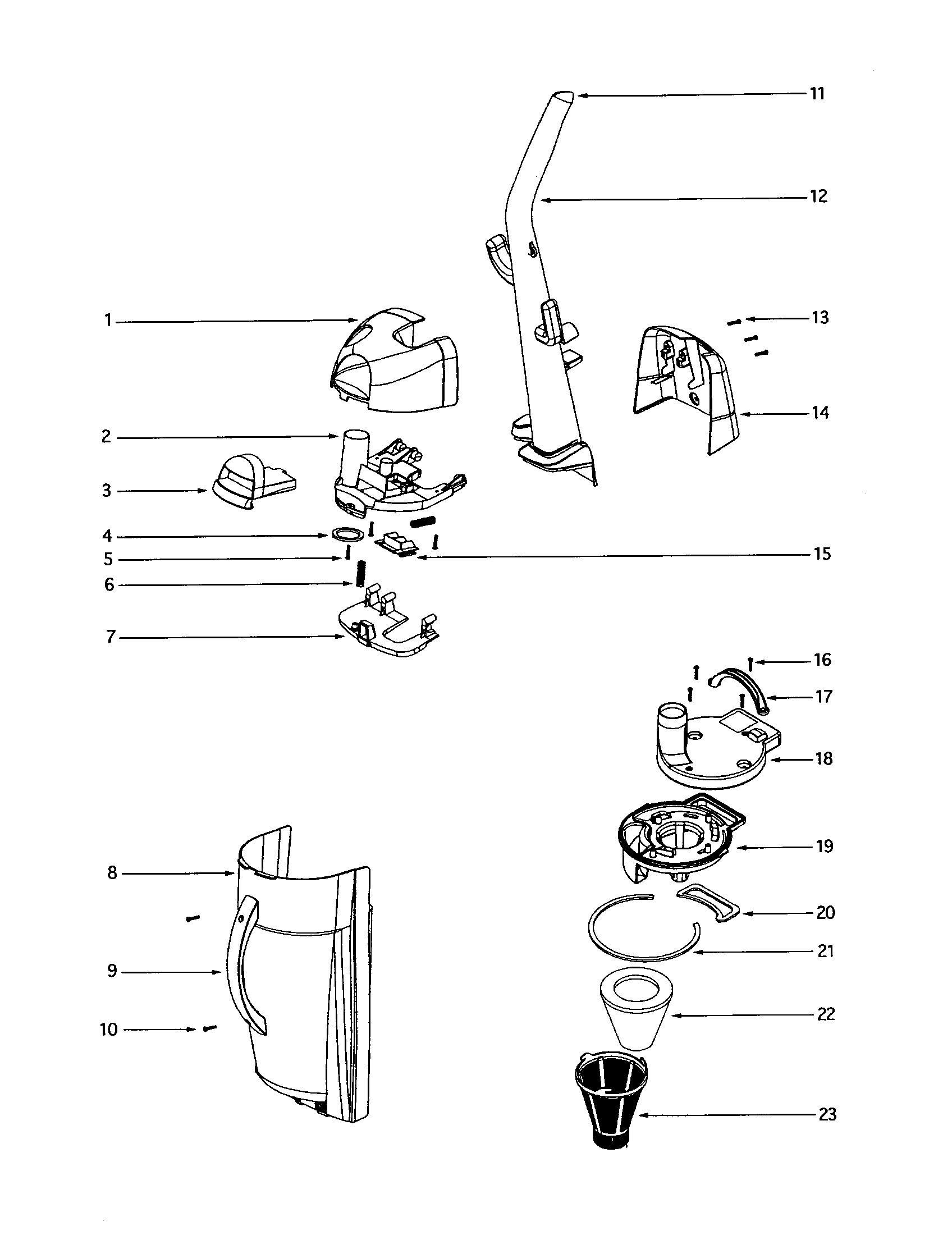 Eureka 4484AT handle diagram