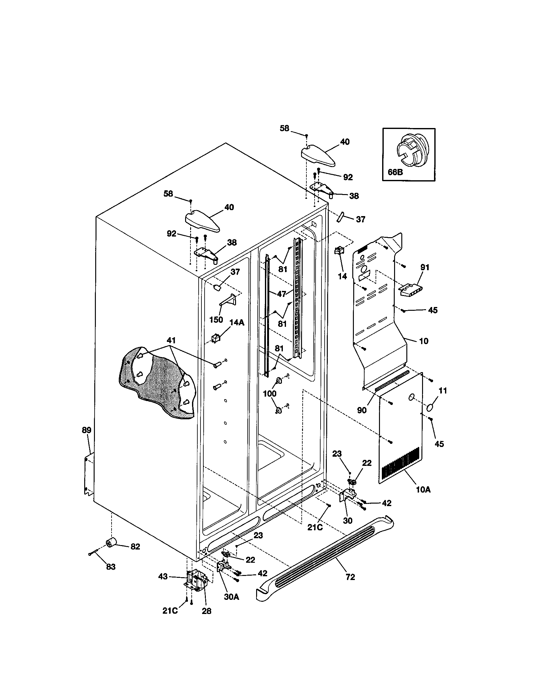 Kenmore 25351399101 cabinet diagram