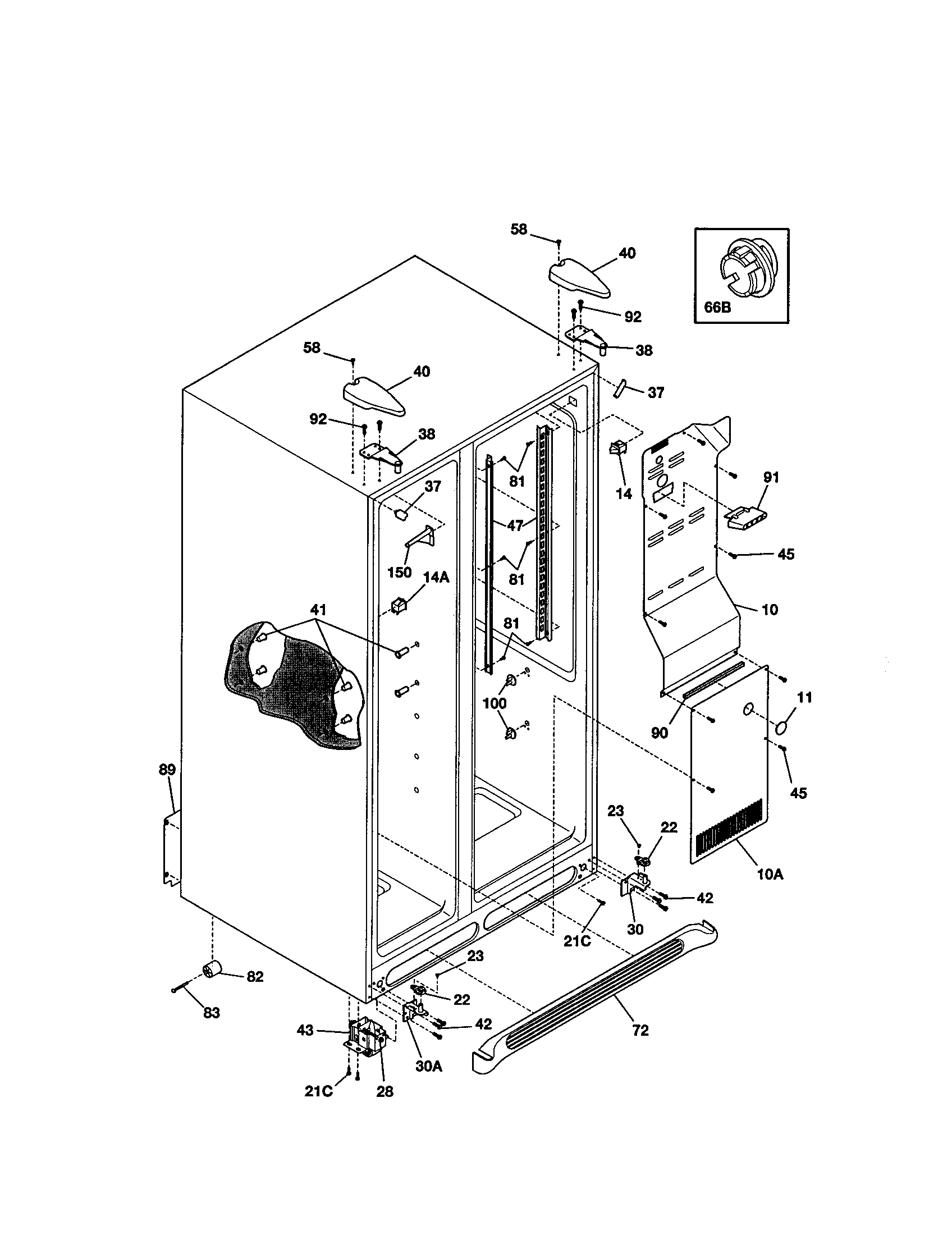 Kenmore 25351232101 cabinet diagram