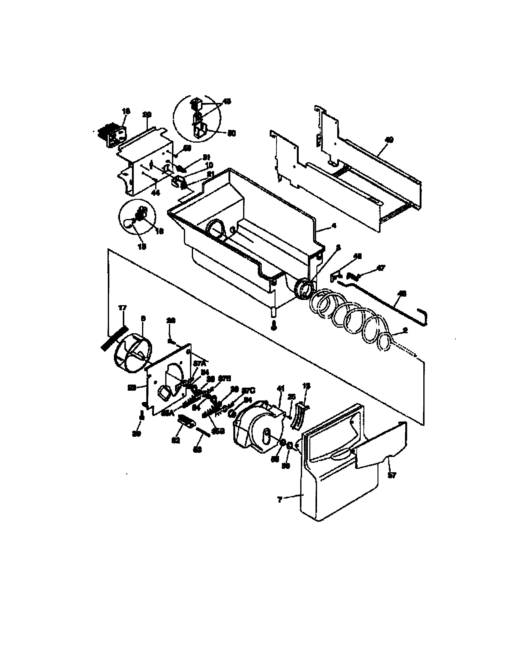 Kenmore 25351232101 ice container diagram