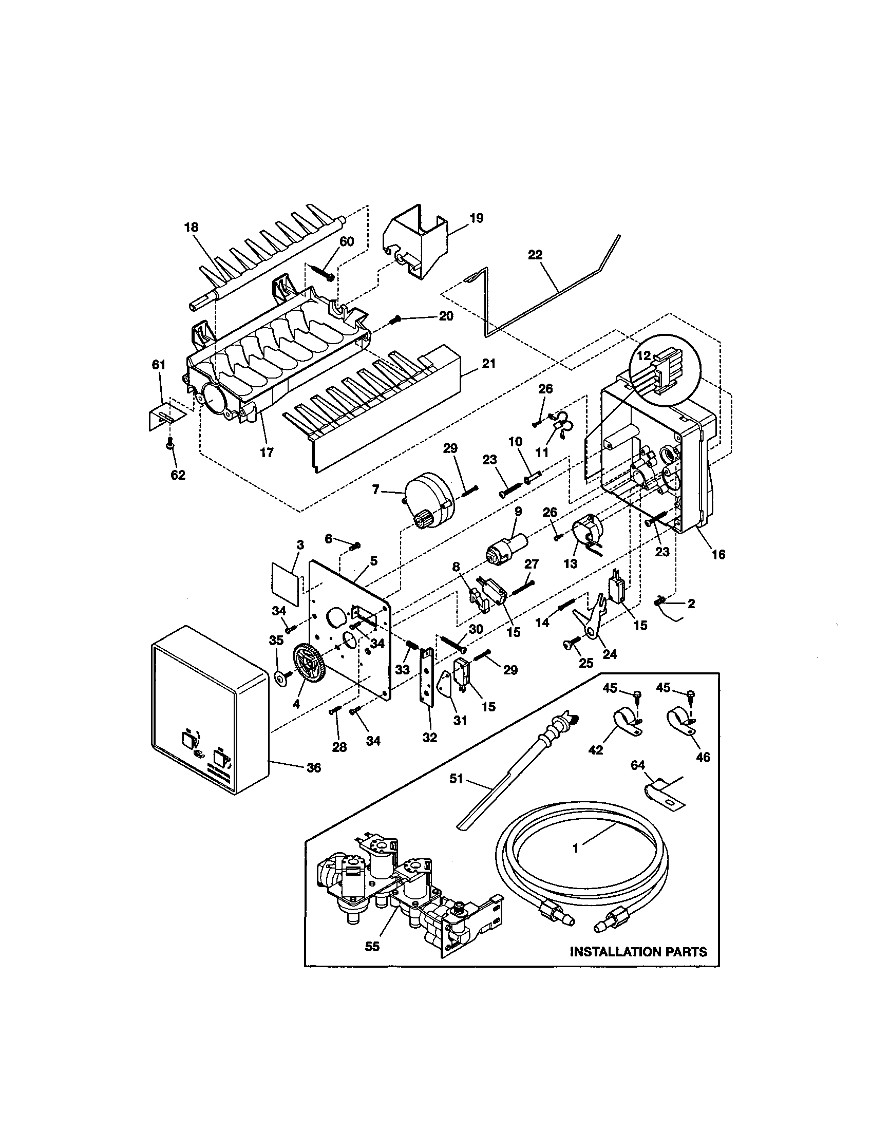 Kenmore 25351232101 ice maker diagram