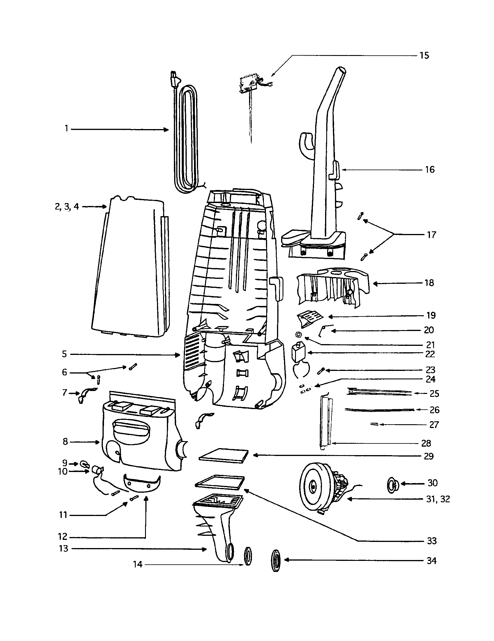 Eureka 4476BT-1 motor cover diagram