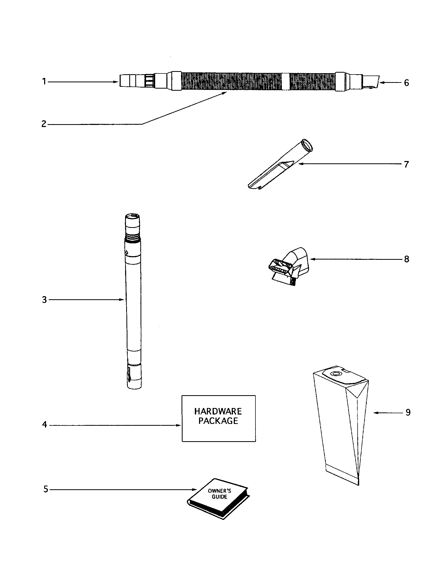 Eureka 4476BT-1 hose diagram