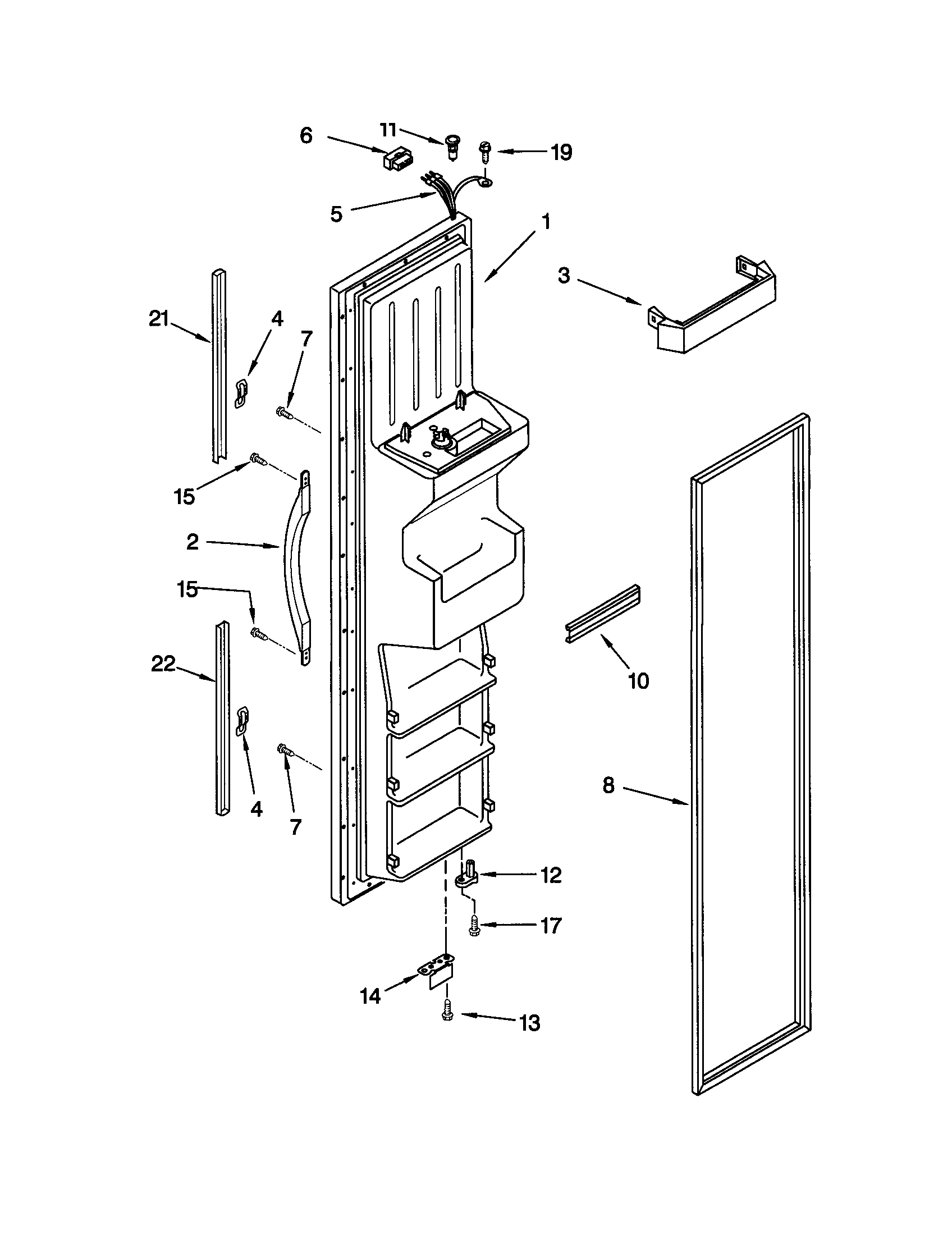 Kenmore 10651559101 freezer door diagram