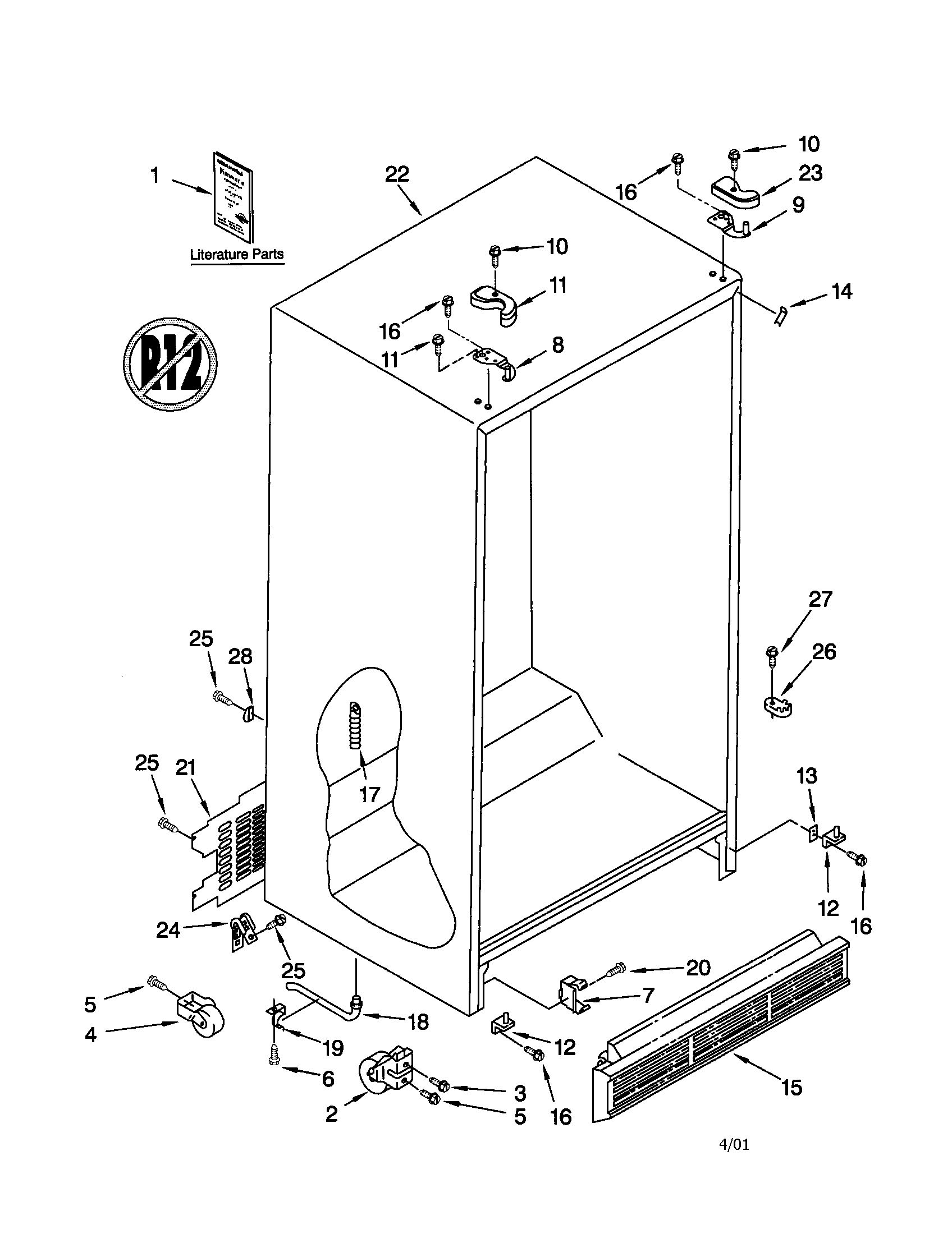 Kenmore 10641012100 cabinet diagram