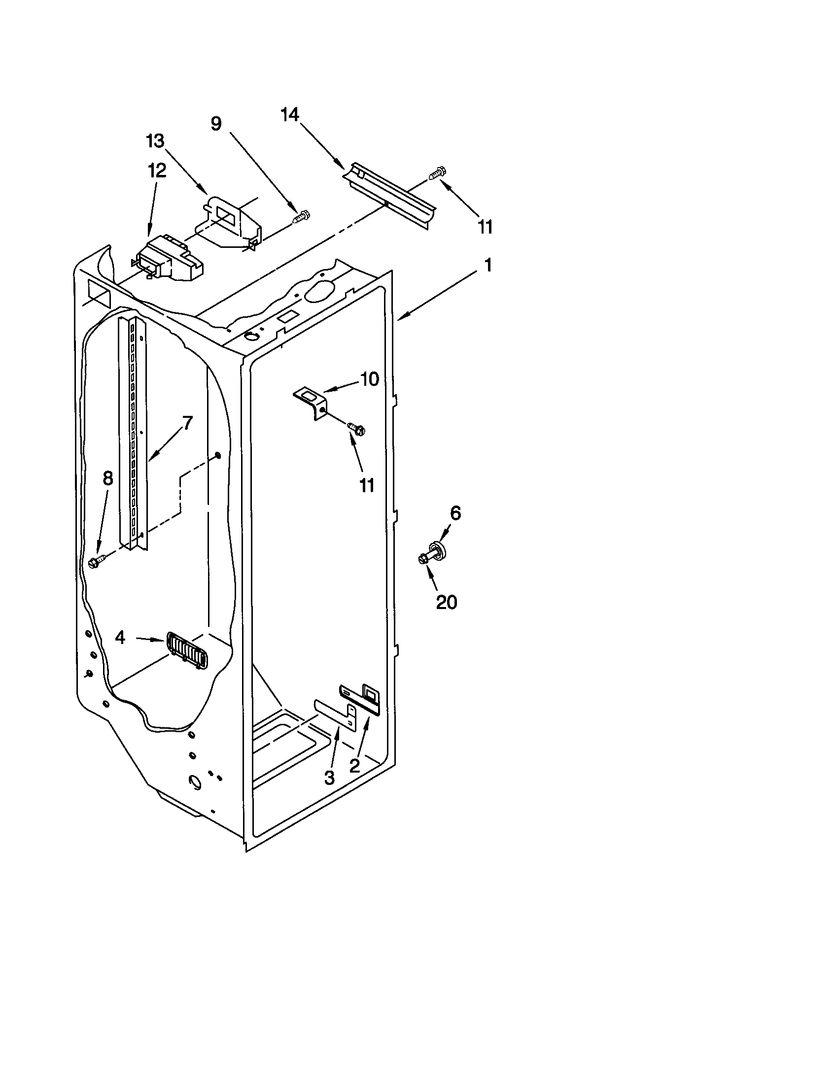 Kenmore 10641012100 refrigerator liner diagram