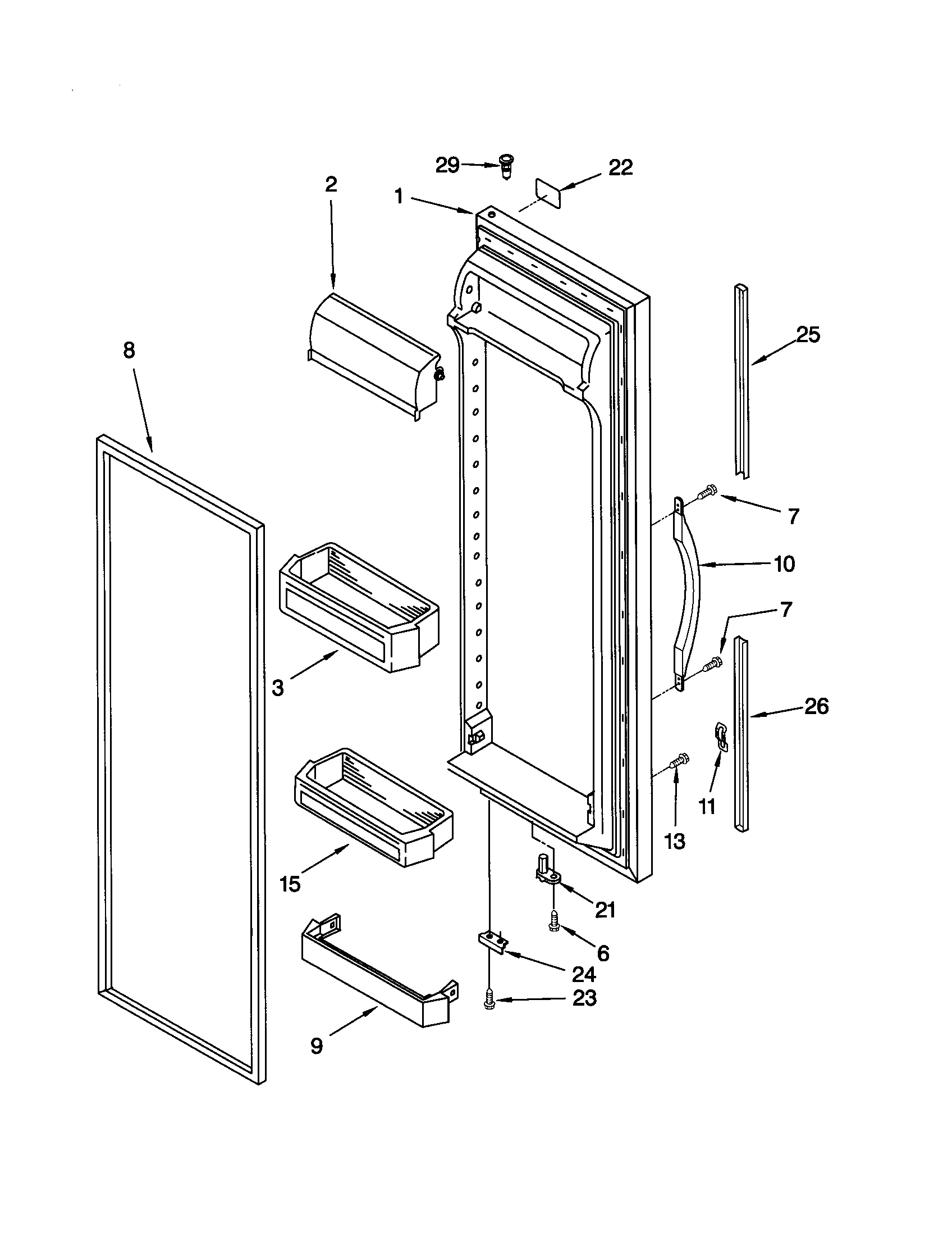 Kenmore 10641012100 refrigerator door diagram