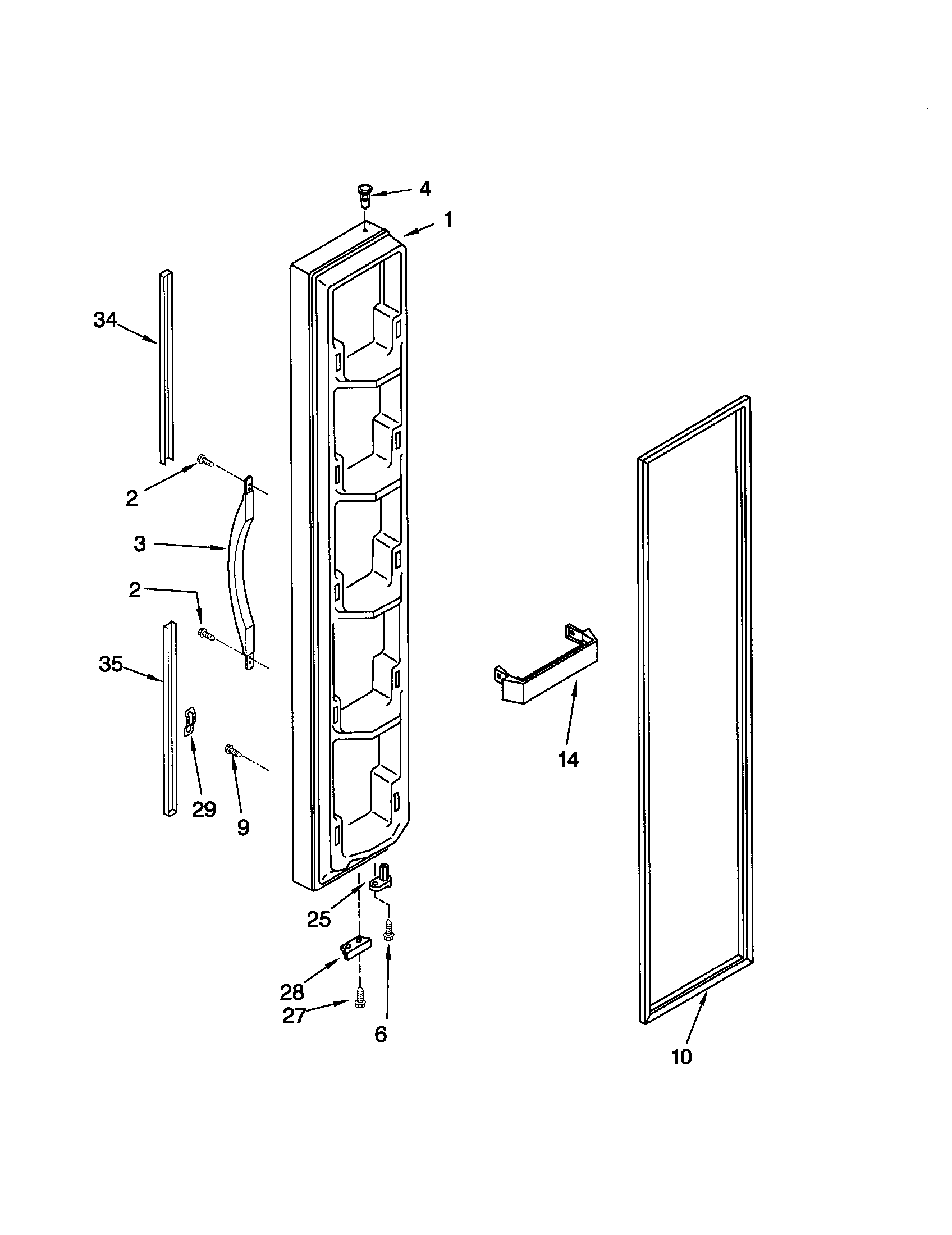 Kenmore 10641012100 freezer door diagram