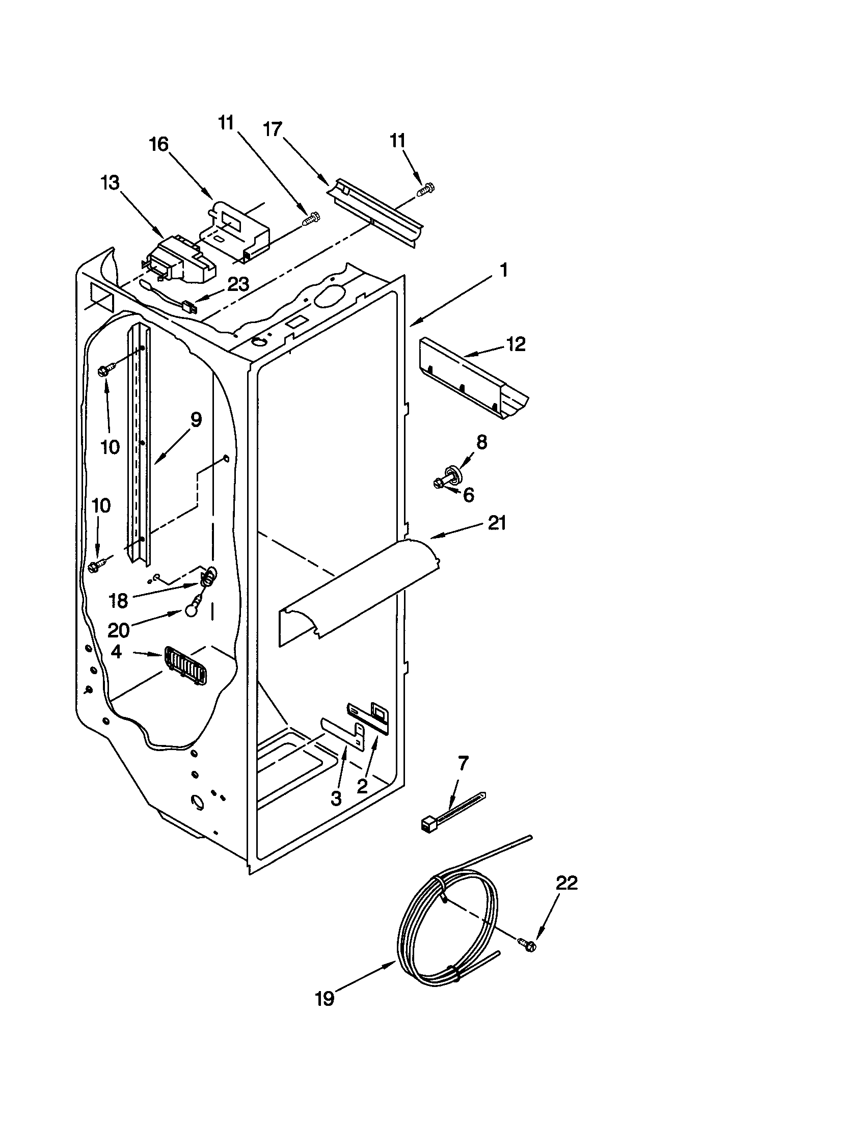 Kenmore 10652562100 refrigerator liner diagram