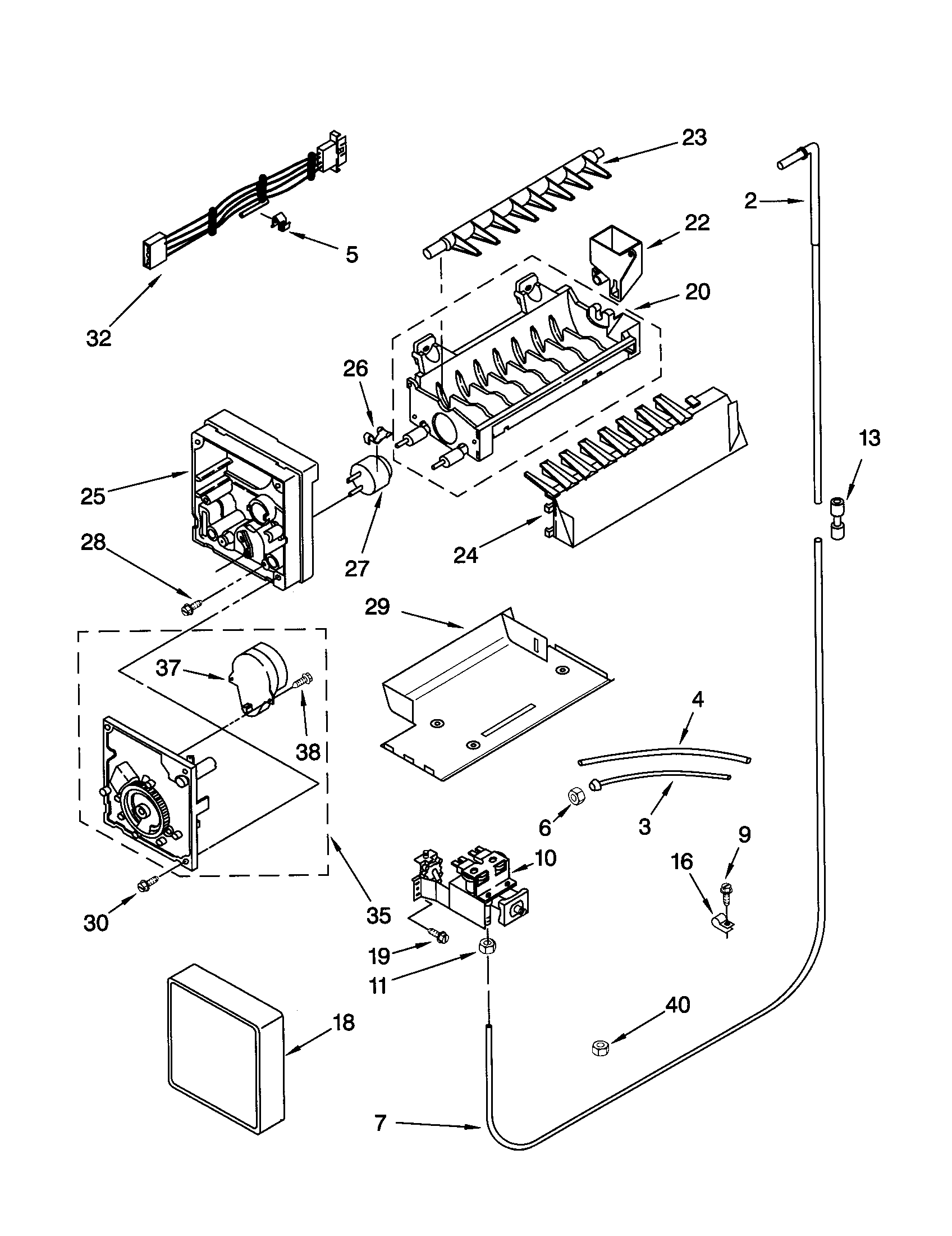 Kenmore 10652554100 icemaker diagram