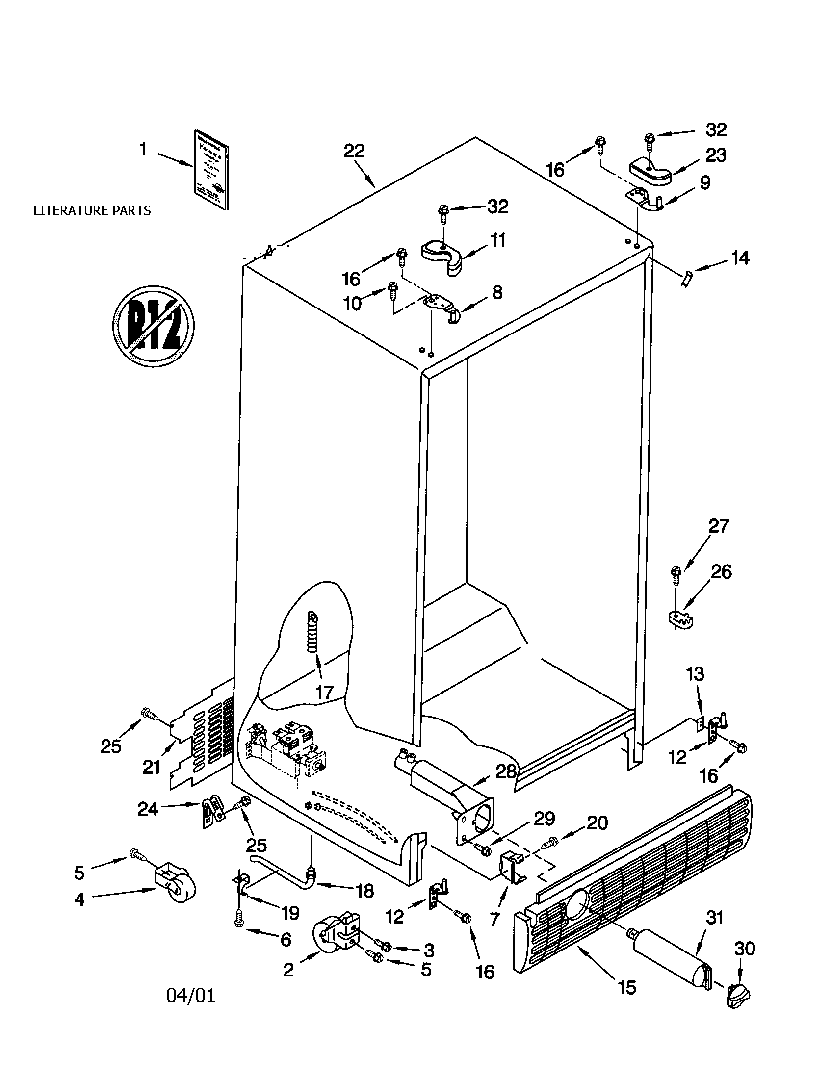 Kenmore 10651064100 cabinet diagram