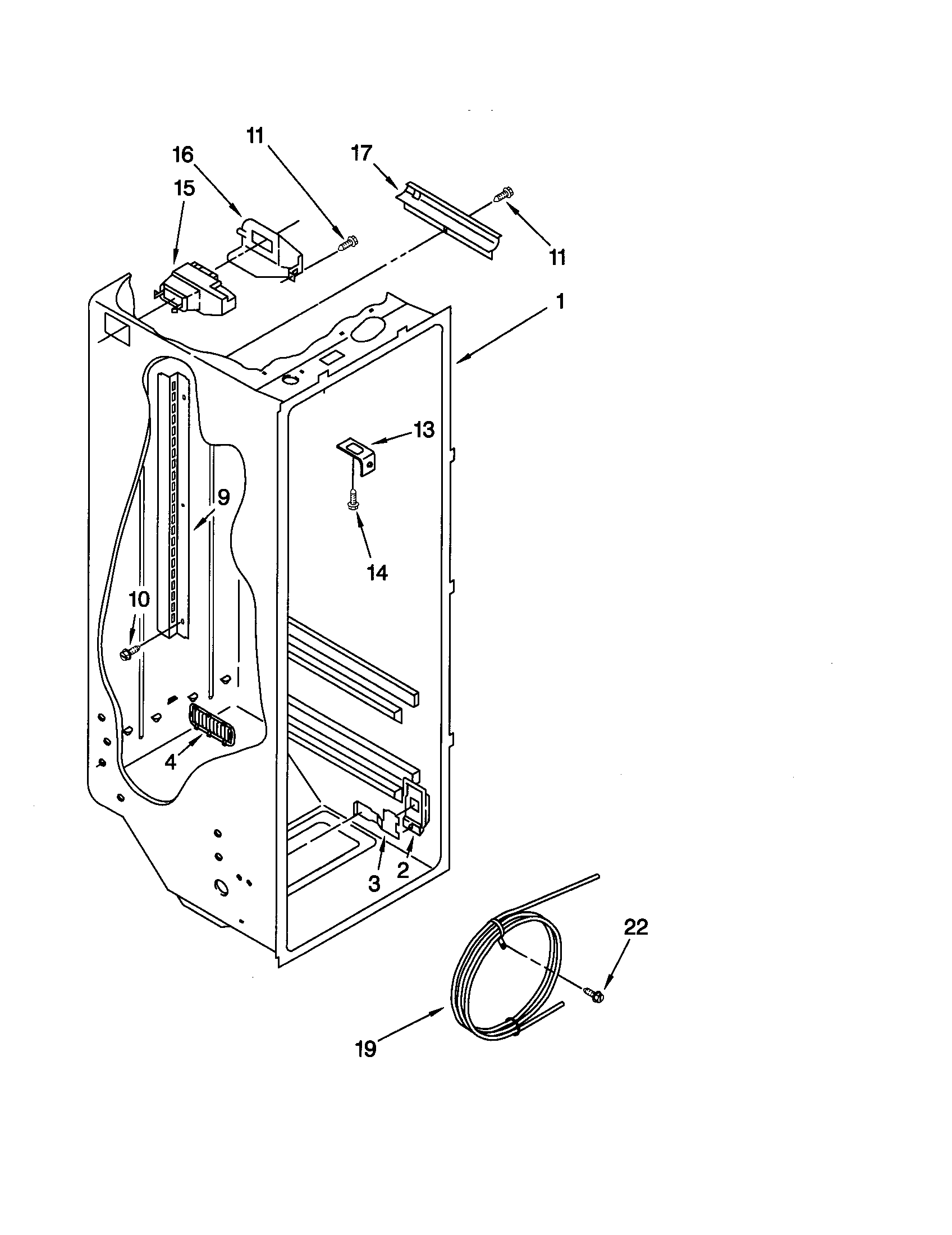 Kenmore 10651064100 refrigerator liner diagram