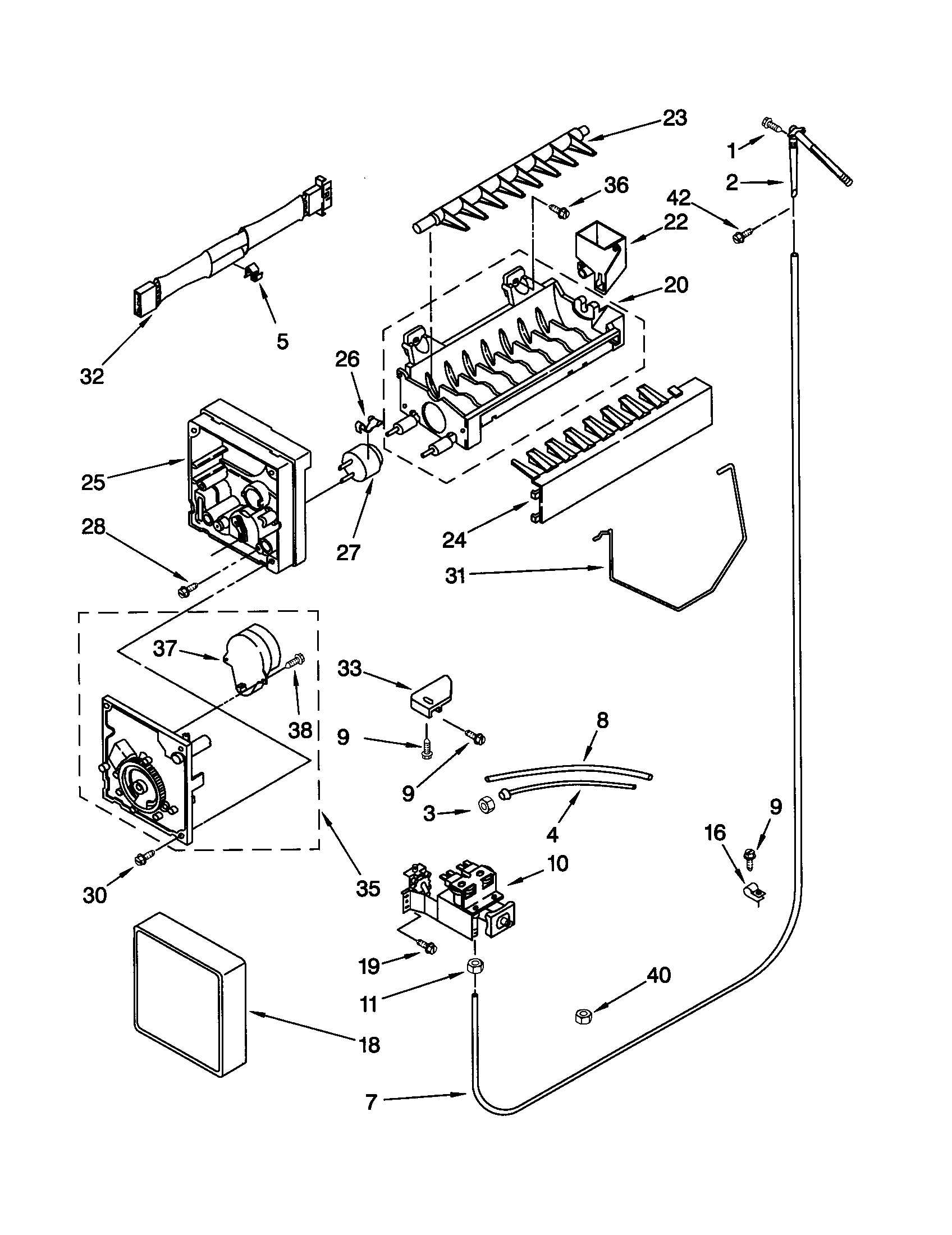 Kenmore 10651212100 icemaker diagram