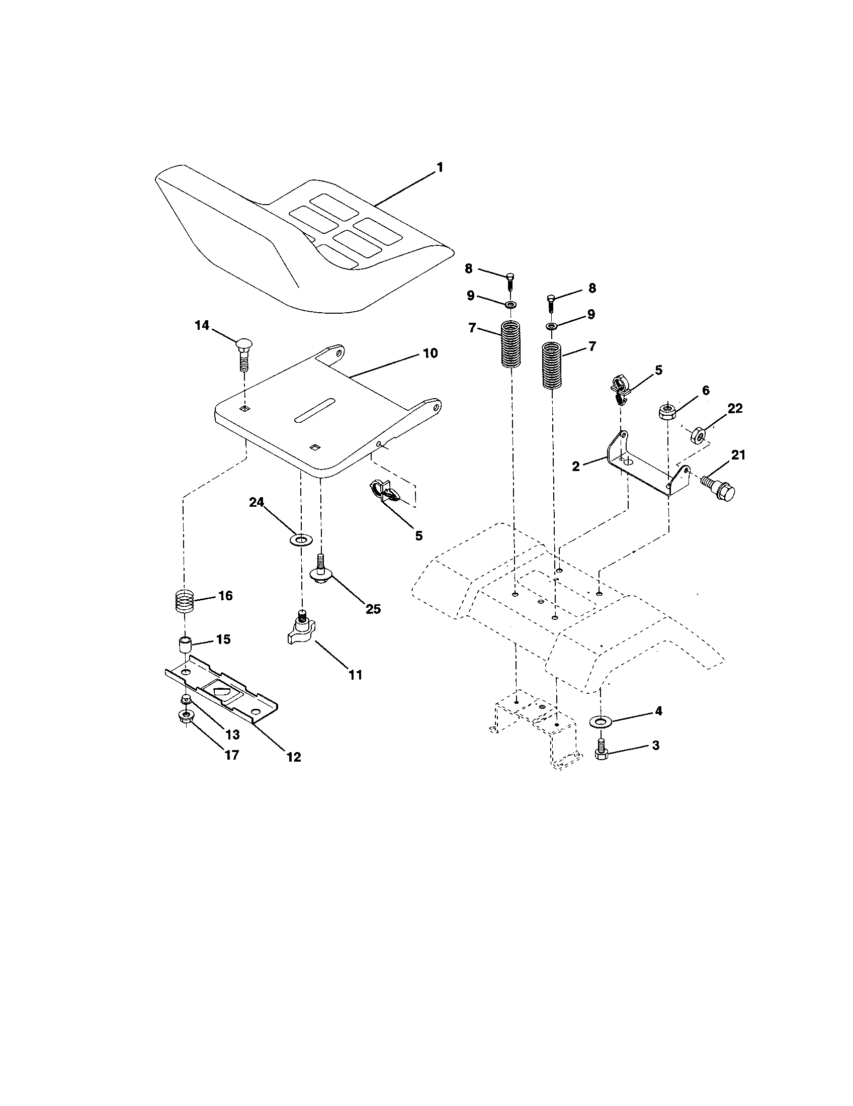 Craftsman 917253780 seat assembly diagram