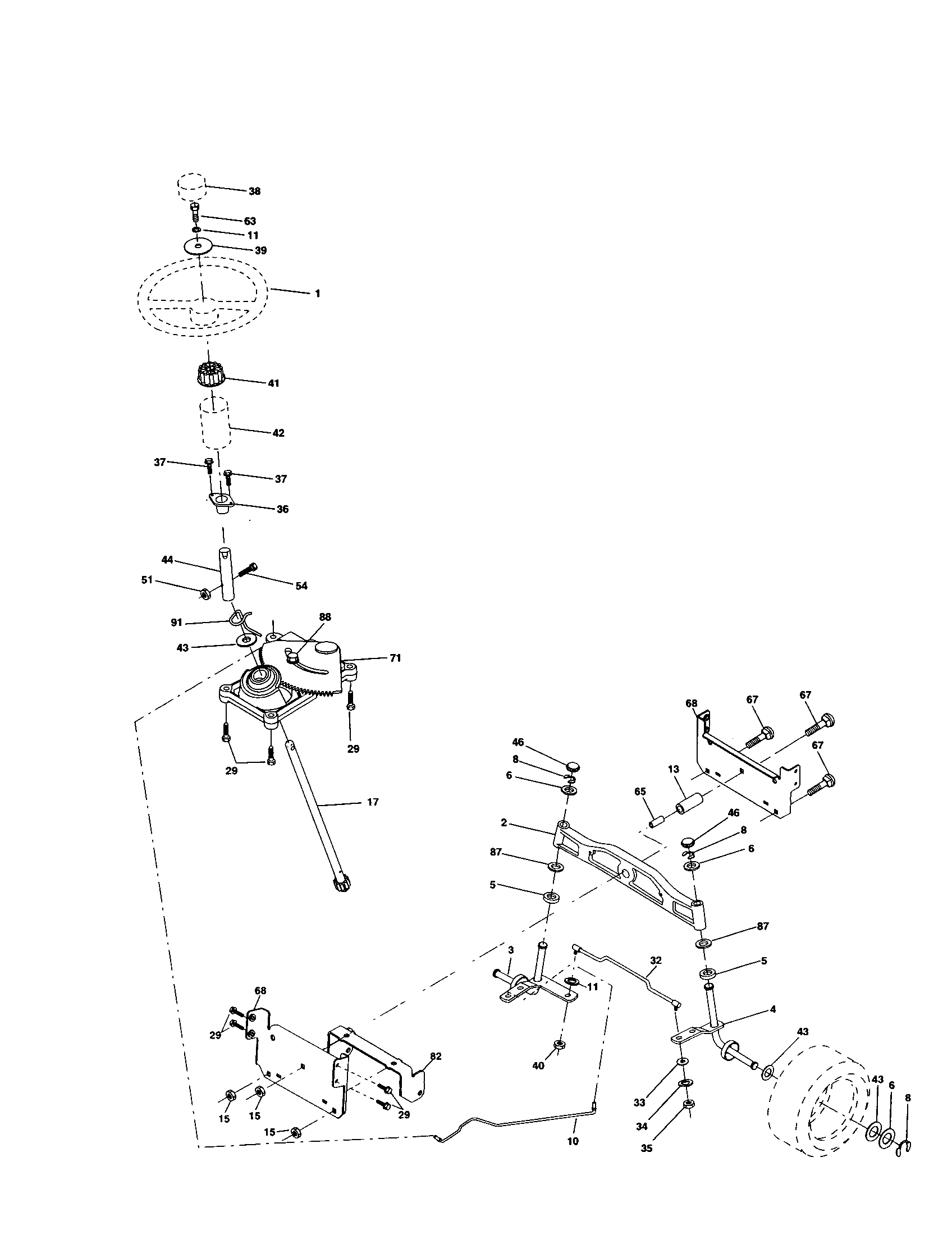 Craftsman 917253780 steering assembly diagram