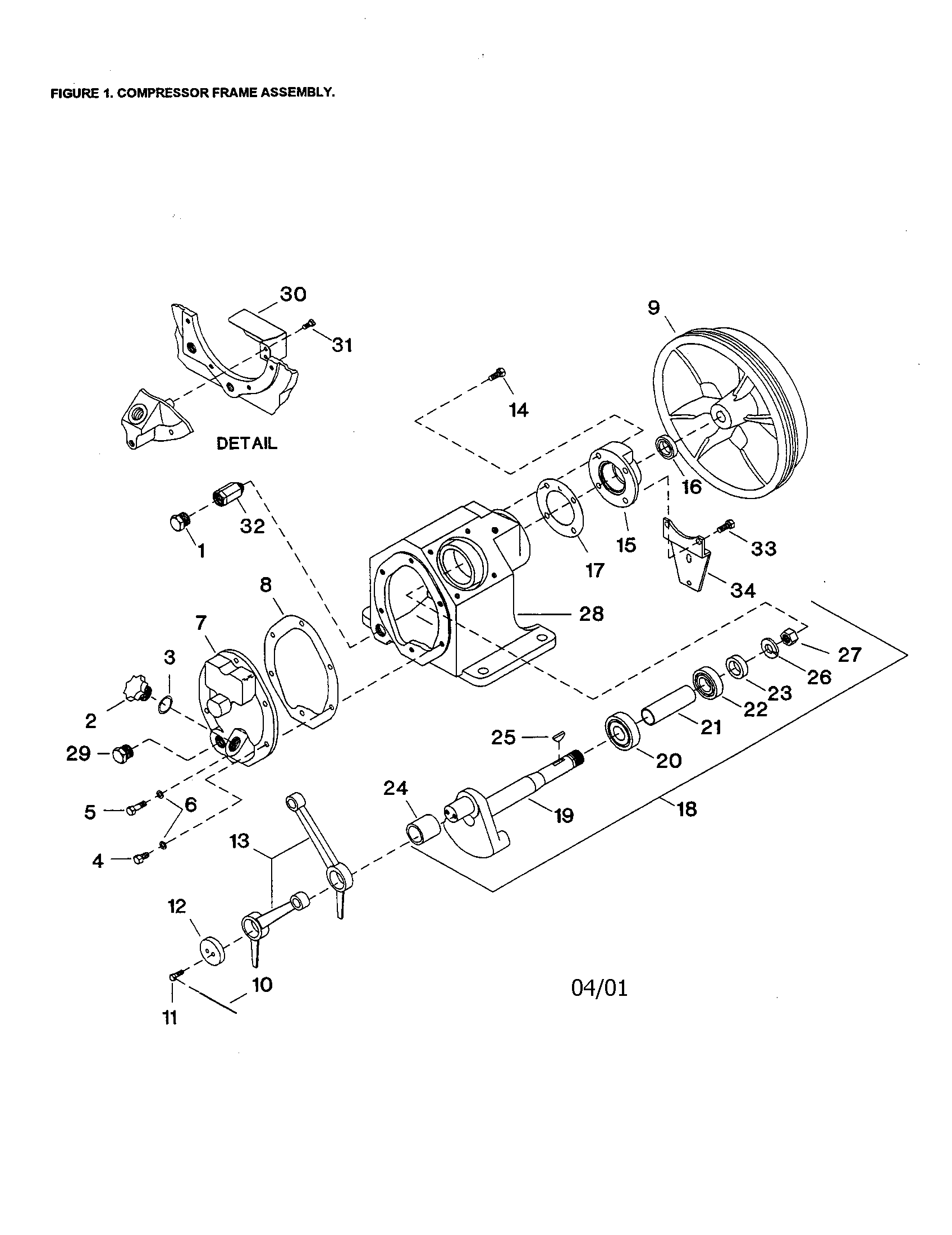 Ingersoll Rand 2340N3 compressor frame diagram