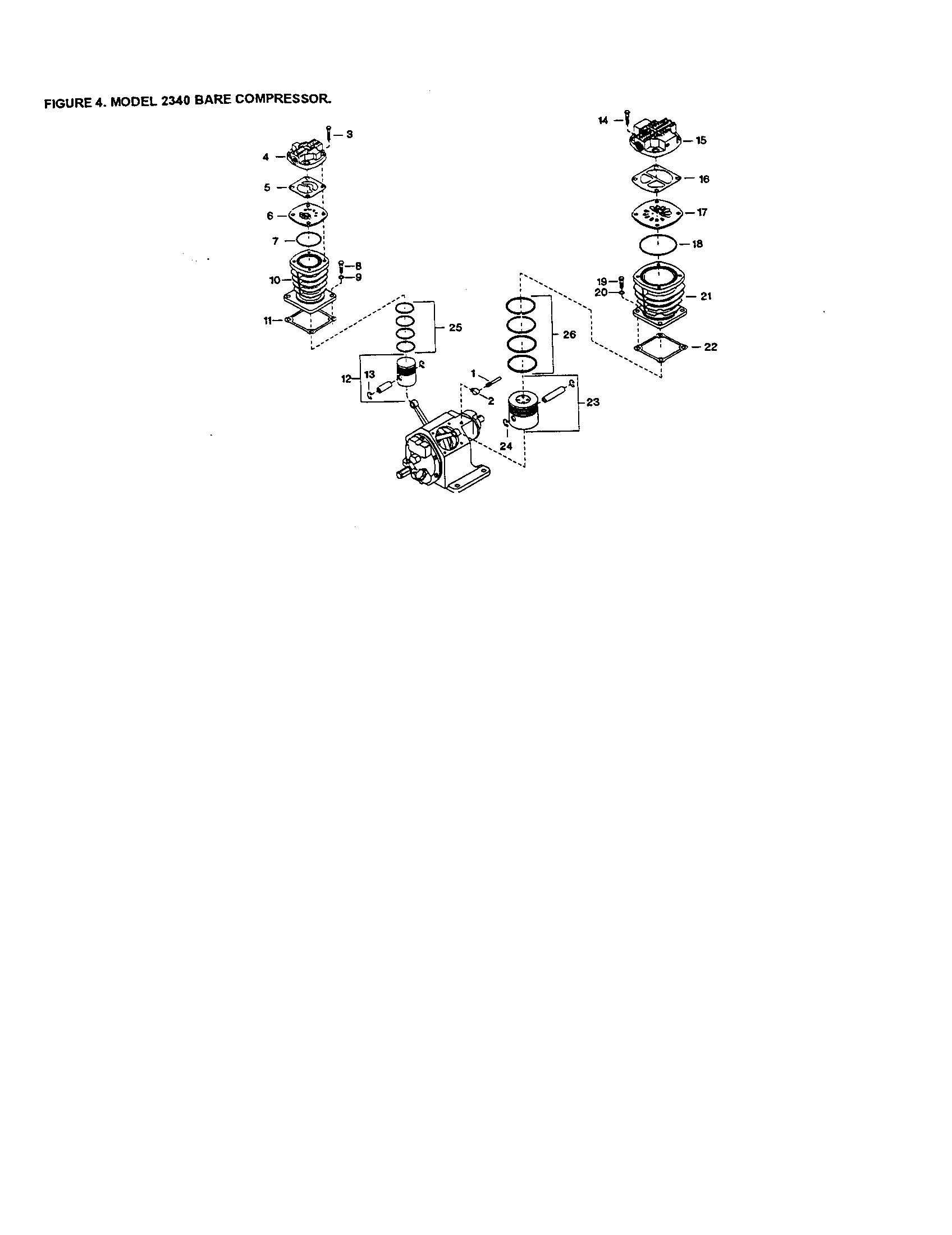 Ingersoll Rand 2340N3 model 2340-bare compressor diagram