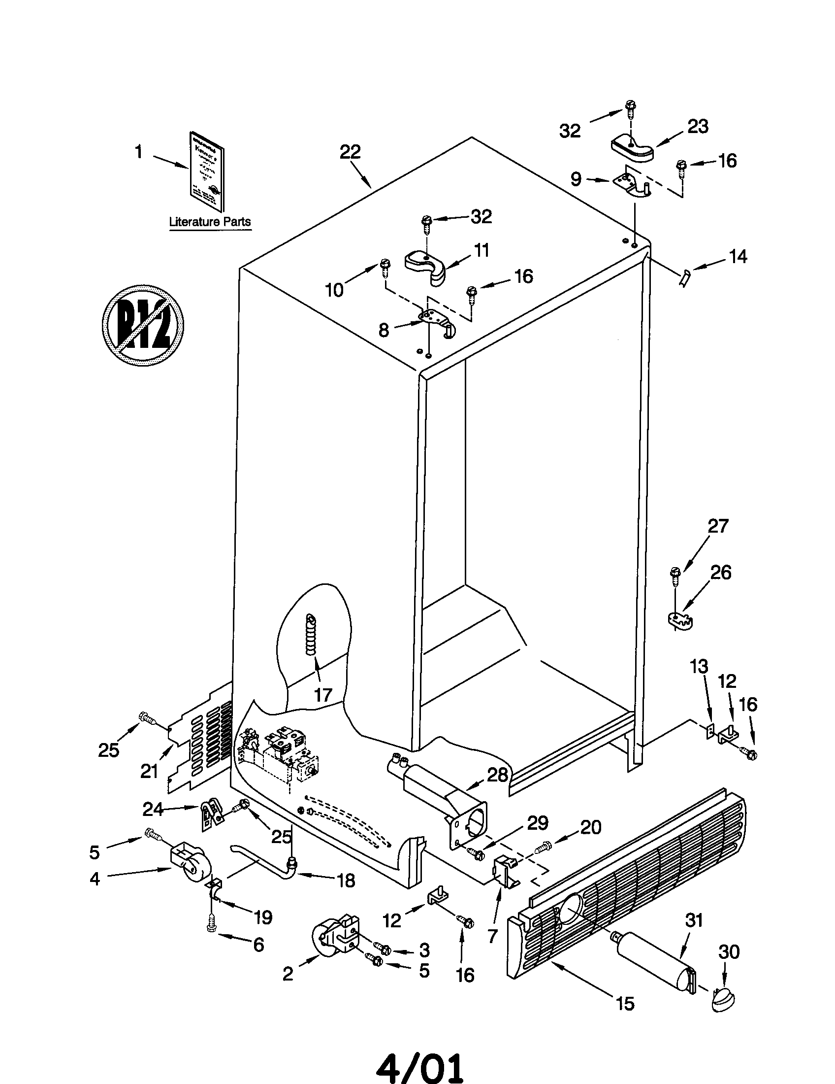 Kenmore 10652542101 cabinet diagram