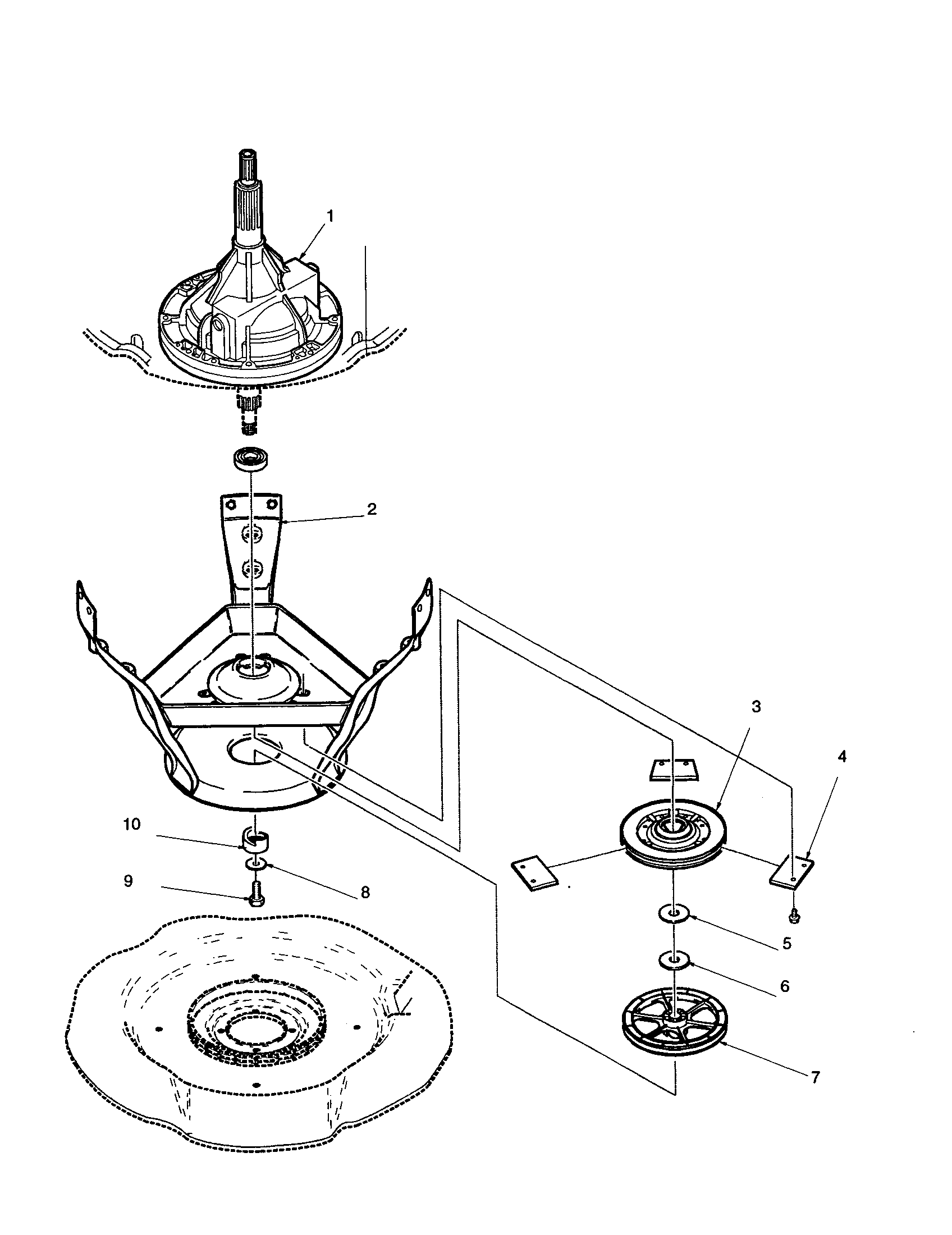 Amana ALW780QMW-PALW780QMW bearing, brake and transmission diagram