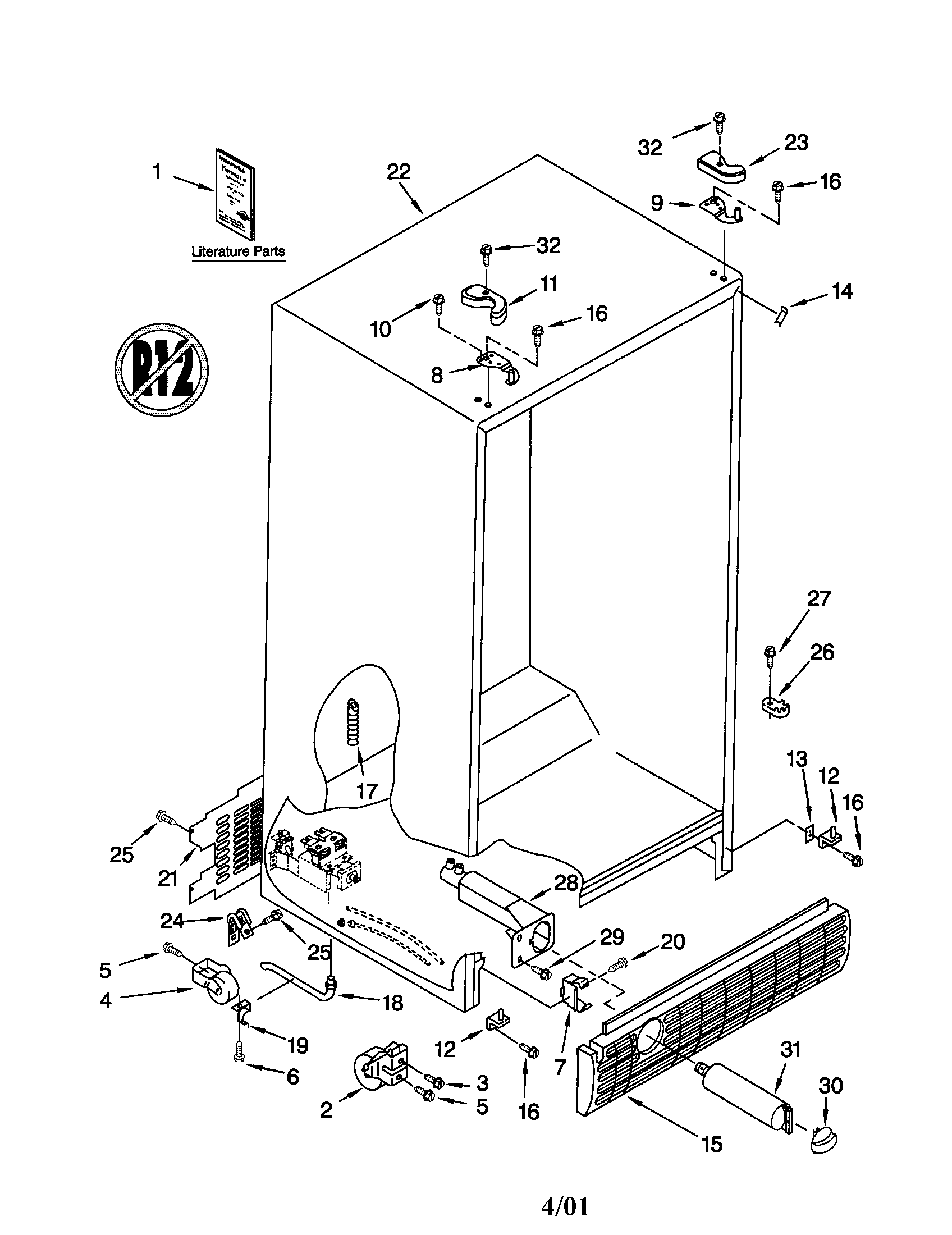 Kenmore 10652242101 cabinet diagram