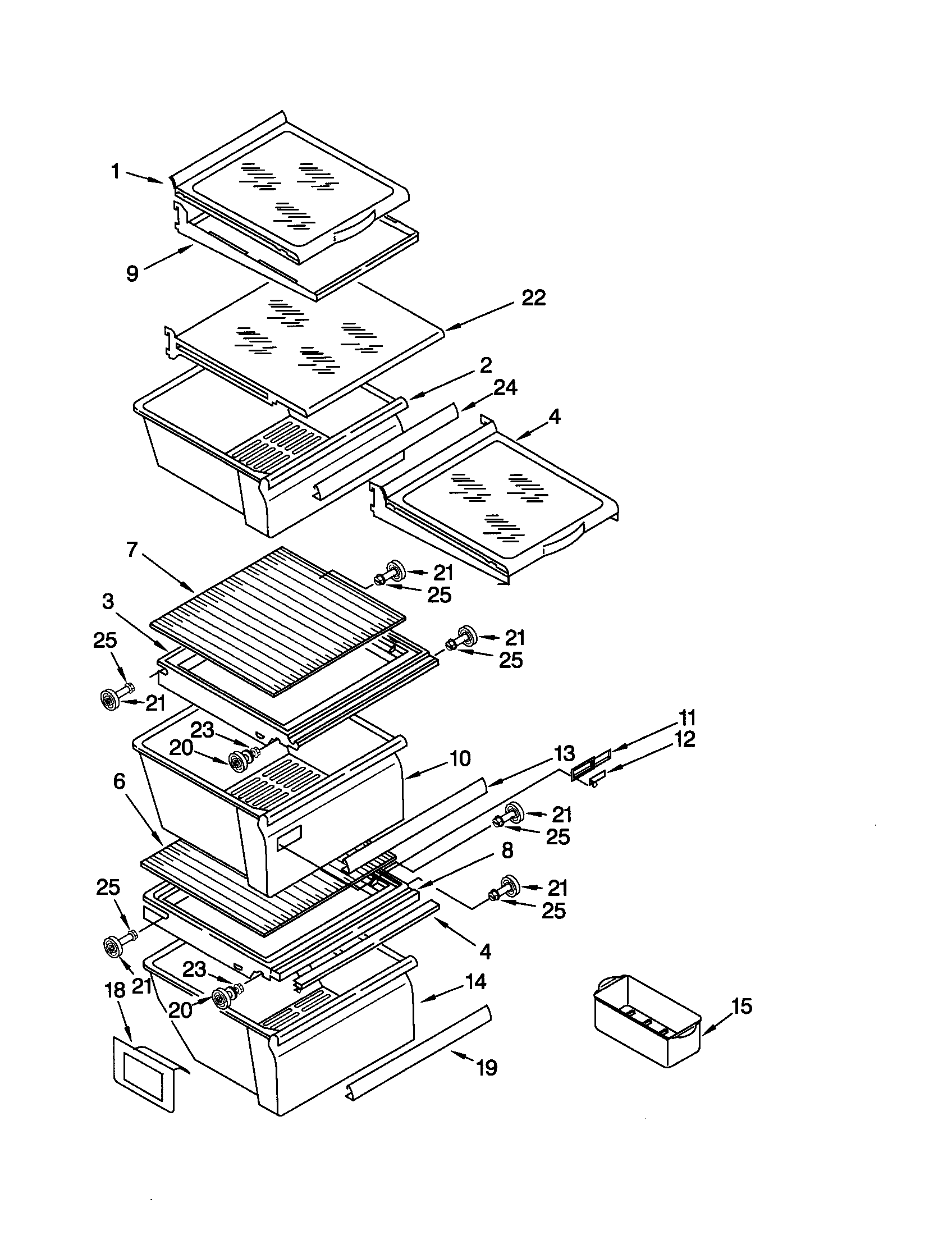 Kenmore 10652242101 refrigerator shelf diagram