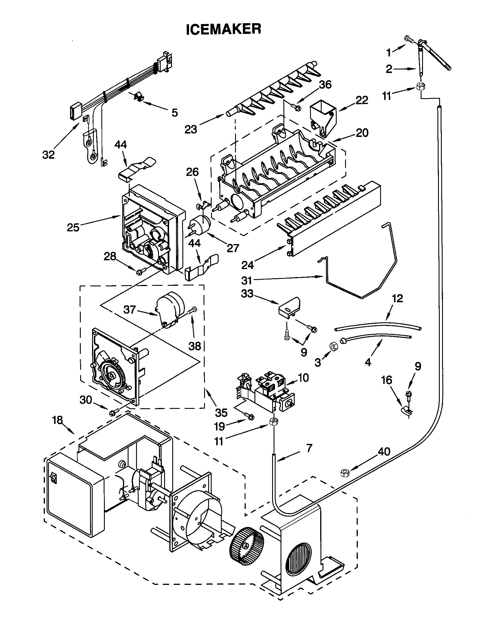 Kenmore 10652242101 icemaker diagram