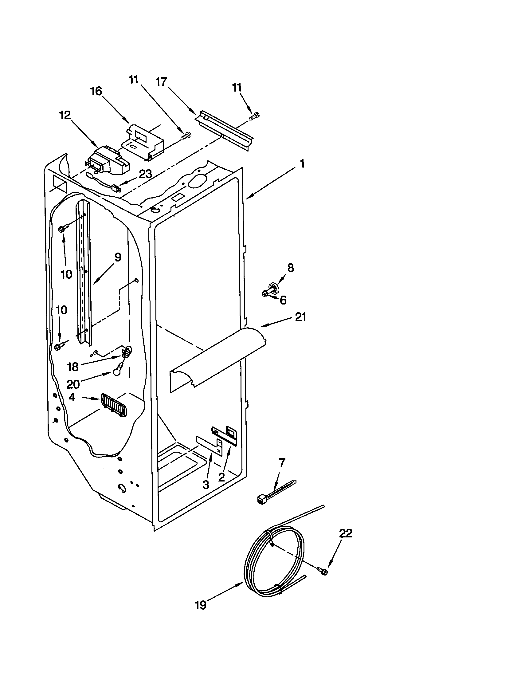 Kenmore 10652759100 refrigerator liner diagram