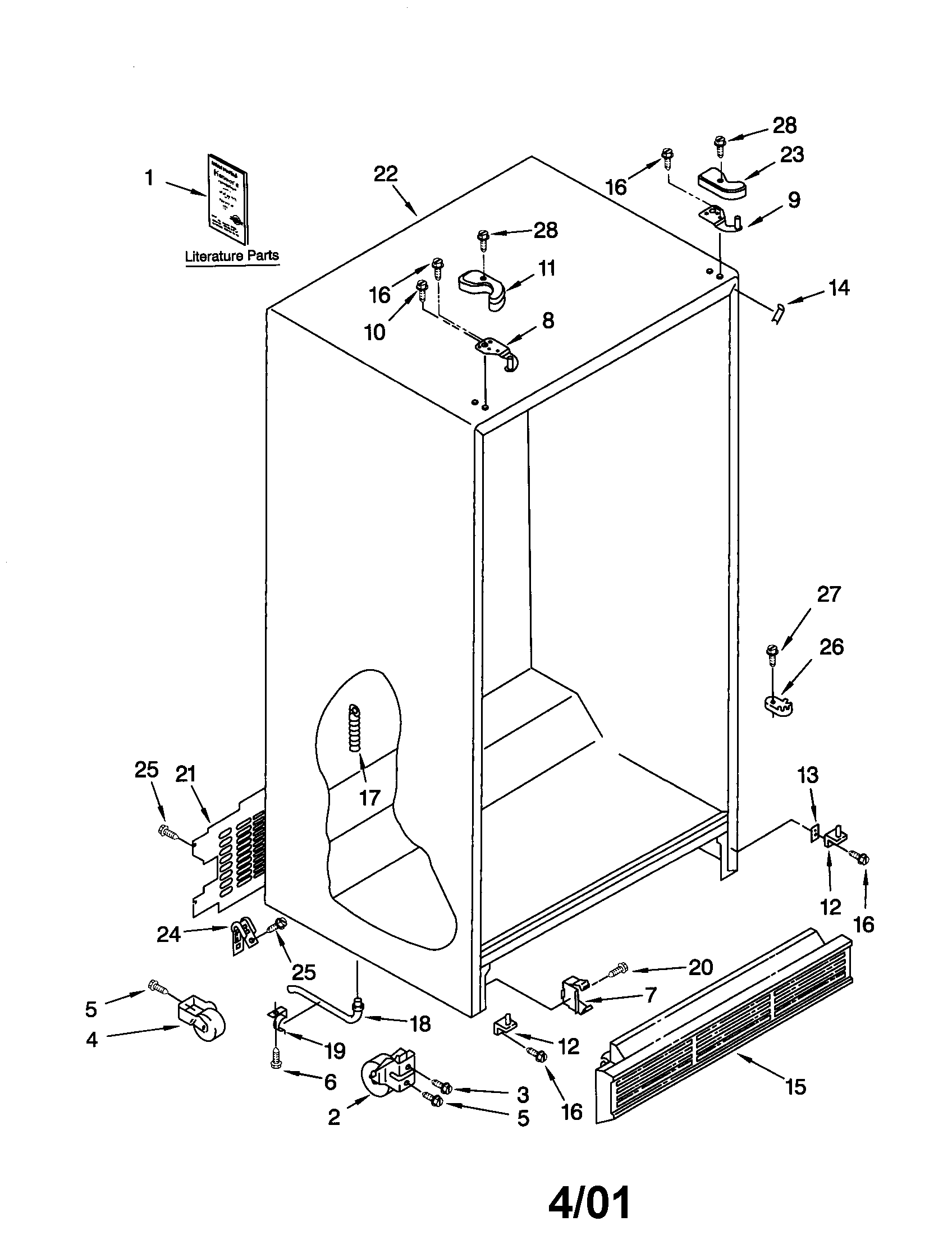 Kenmore 10641212100 cabinet diagram