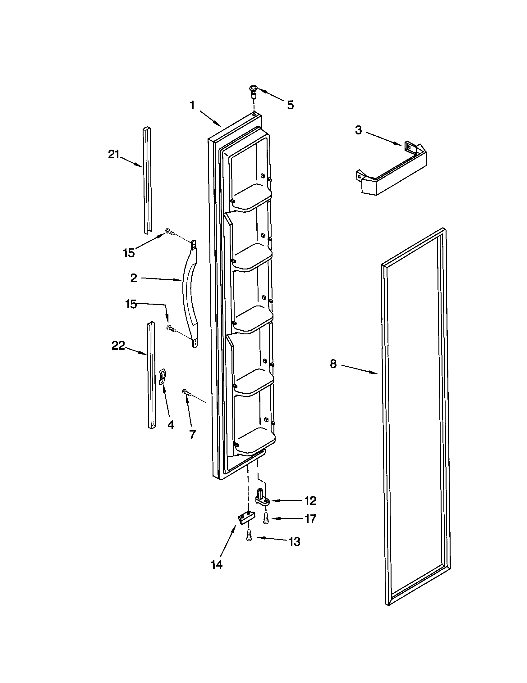 Kenmore 10641212100 freezer door diagram