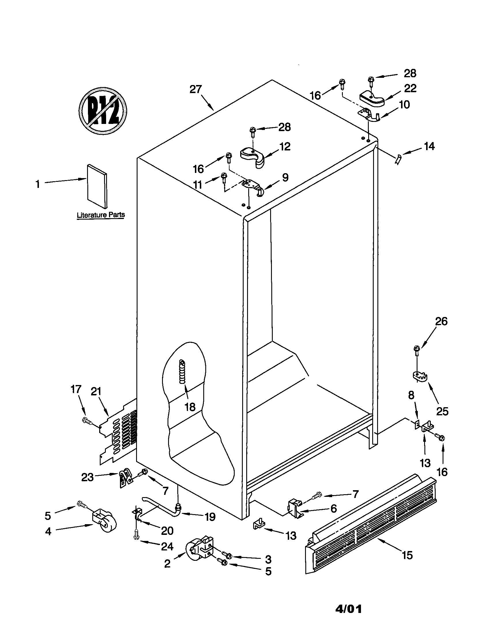 Kenmore 10652212100 cabinet diagram