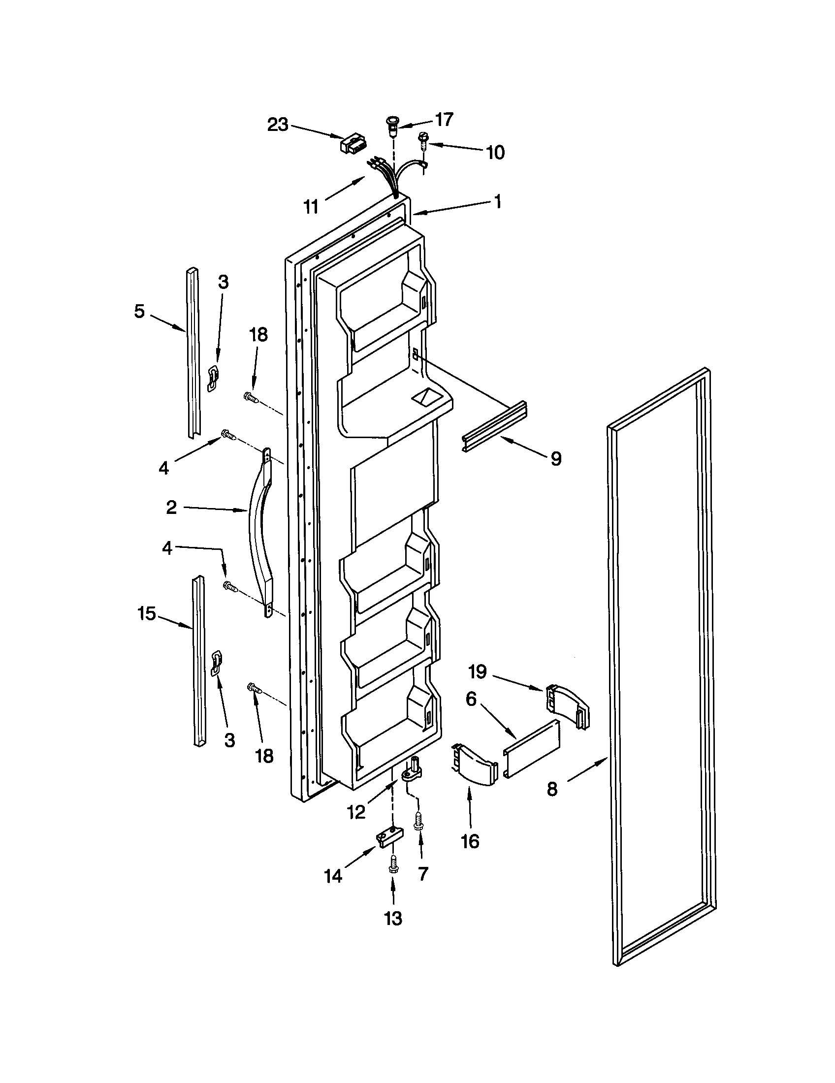 Kenmore 10652212100 freezer door diagram