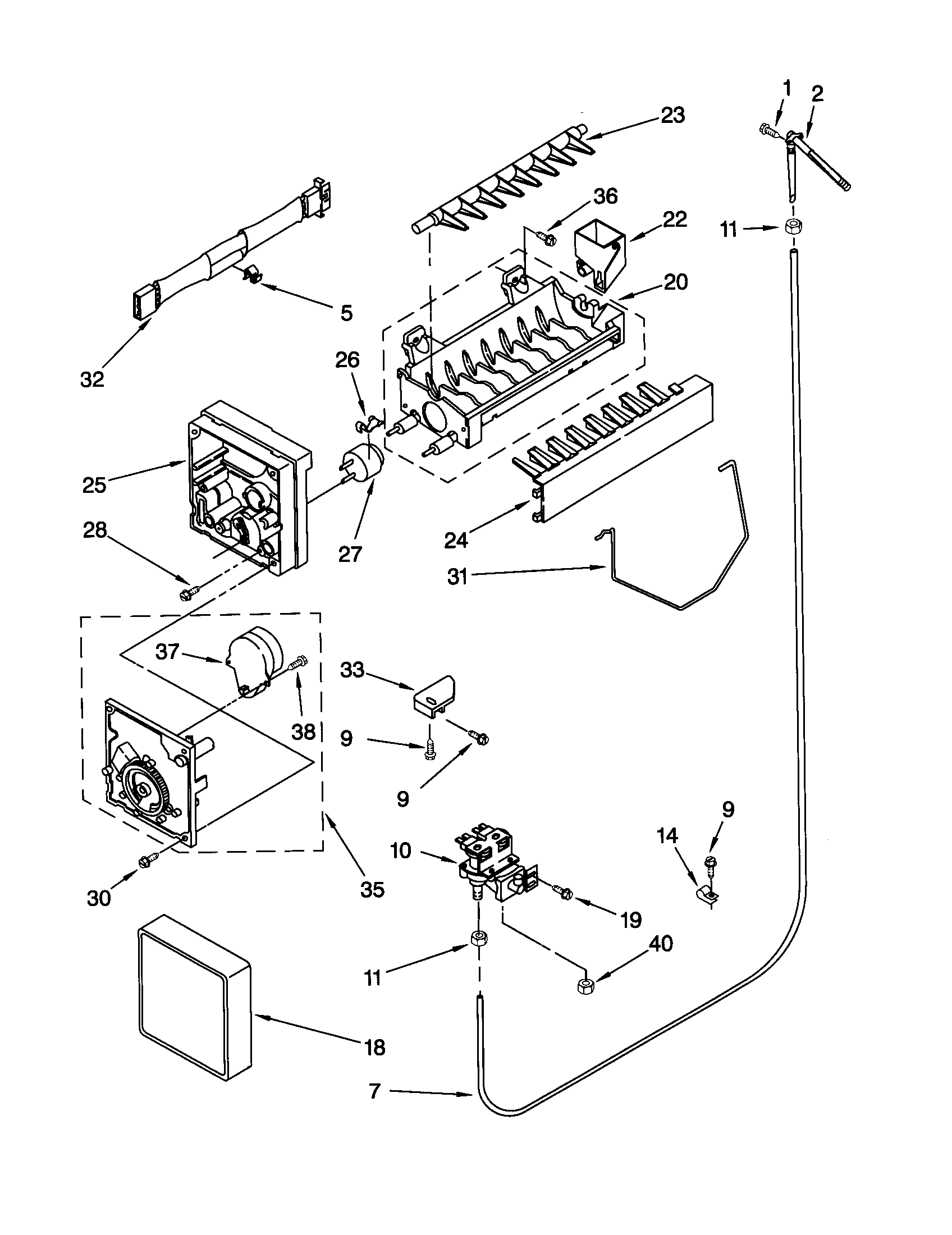 Kenmore 10652212100 icemaker diagram
