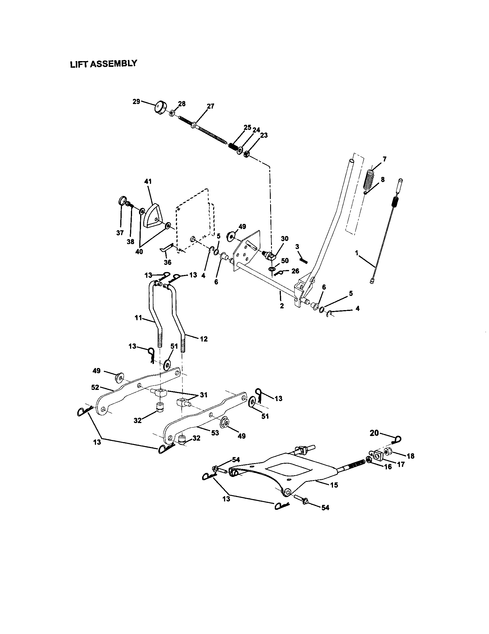 Craftsman 917272261 lift assembly diagram