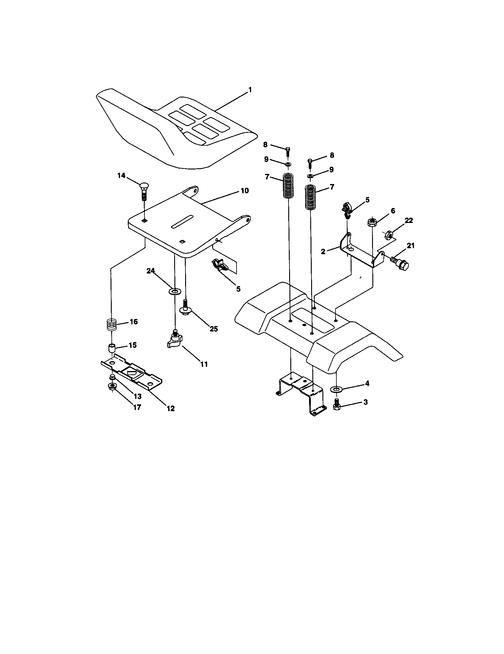 Craftsman 917271733 seat assembly diagram