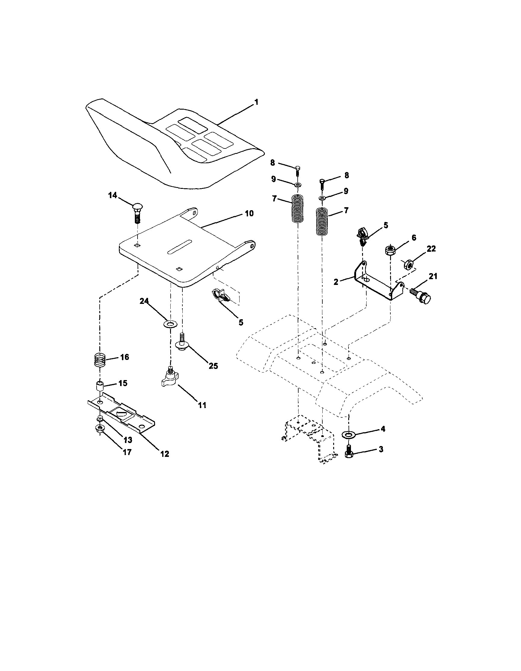 Craftsman 917271531 seat assembly diagram