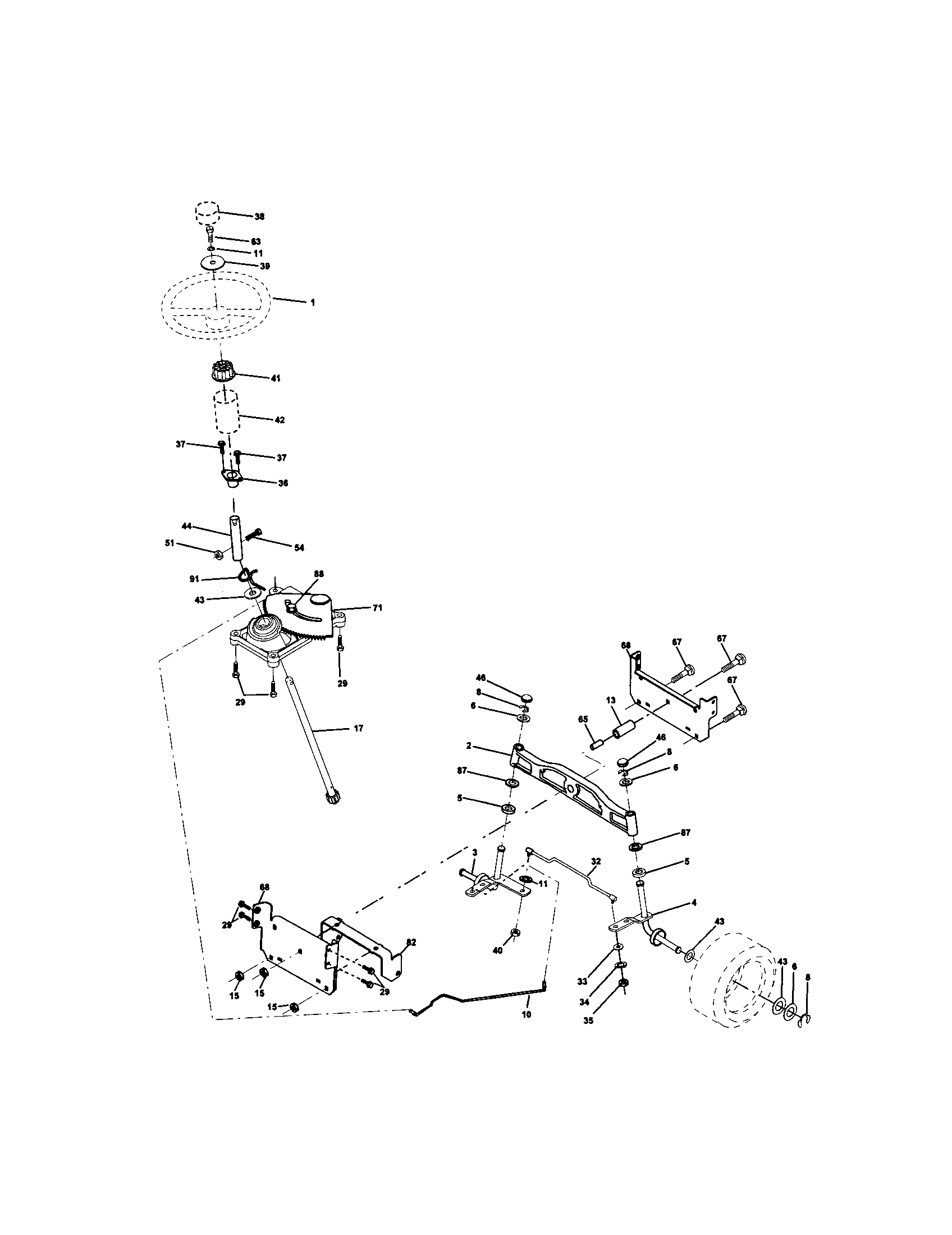Craftsman 917272421 steering assembly diagram