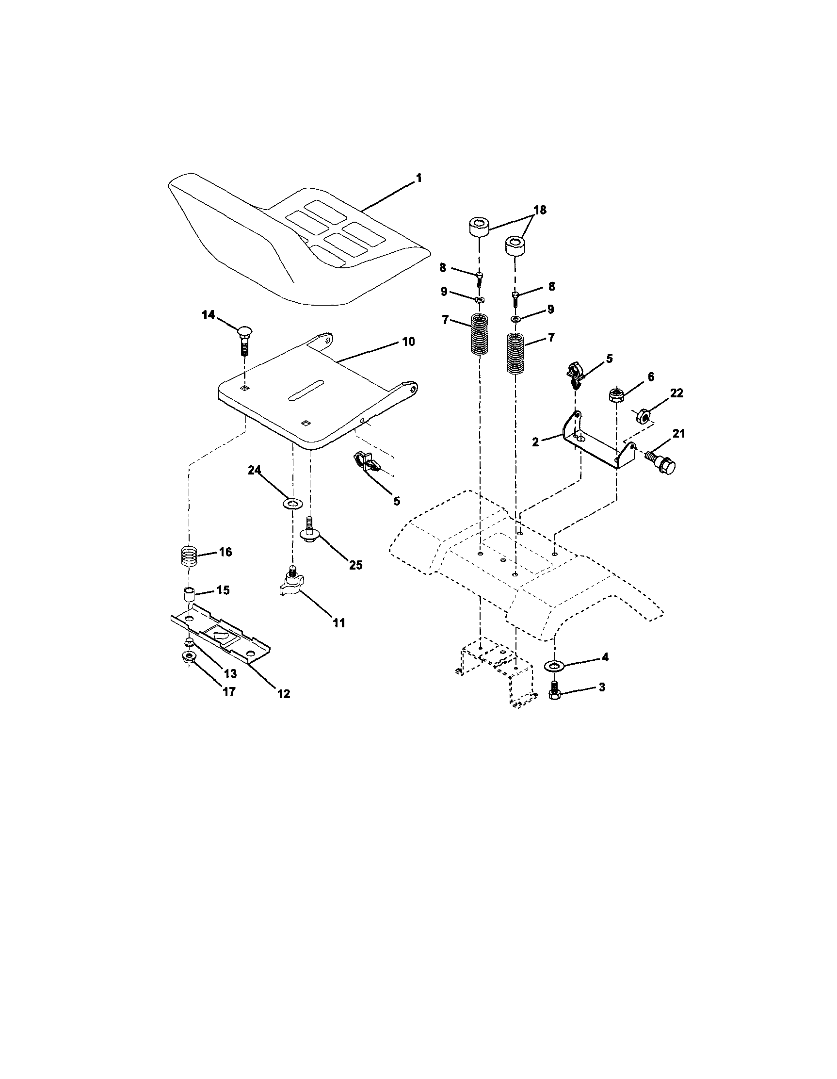 Craftsman 917272421 seat assembly diagram